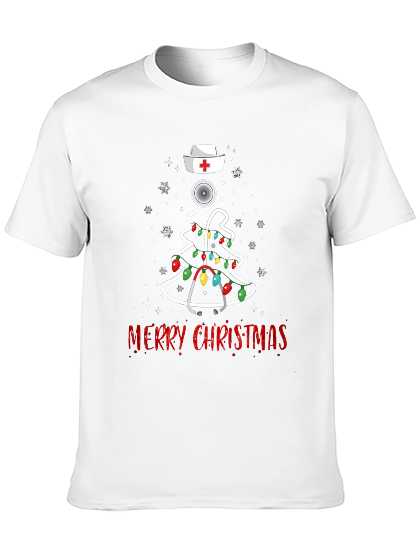 Nurse Christmas Tree Stethoscope Graphic Tee