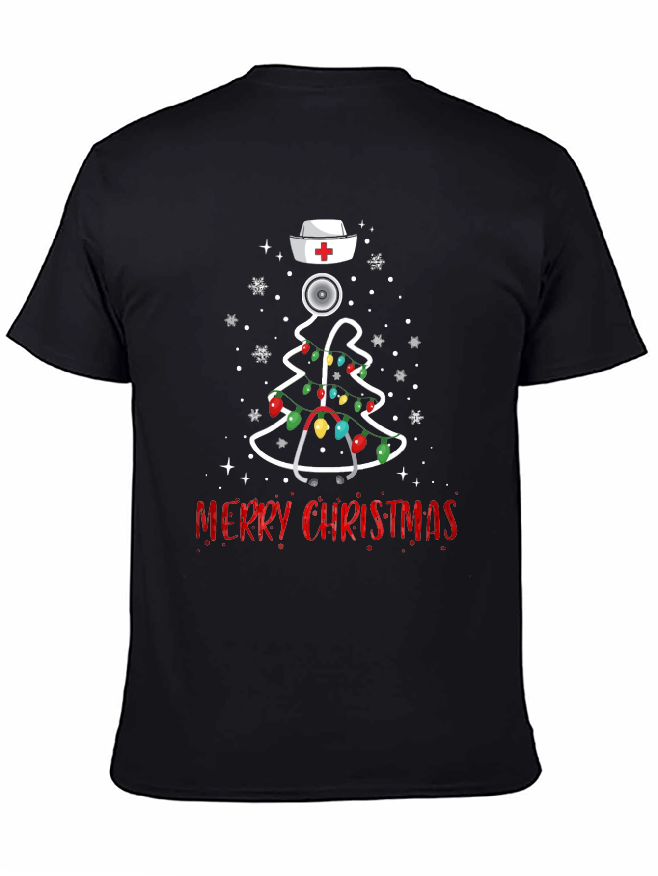 Nurse Christmas Tree Stethoscope Graphic Tee