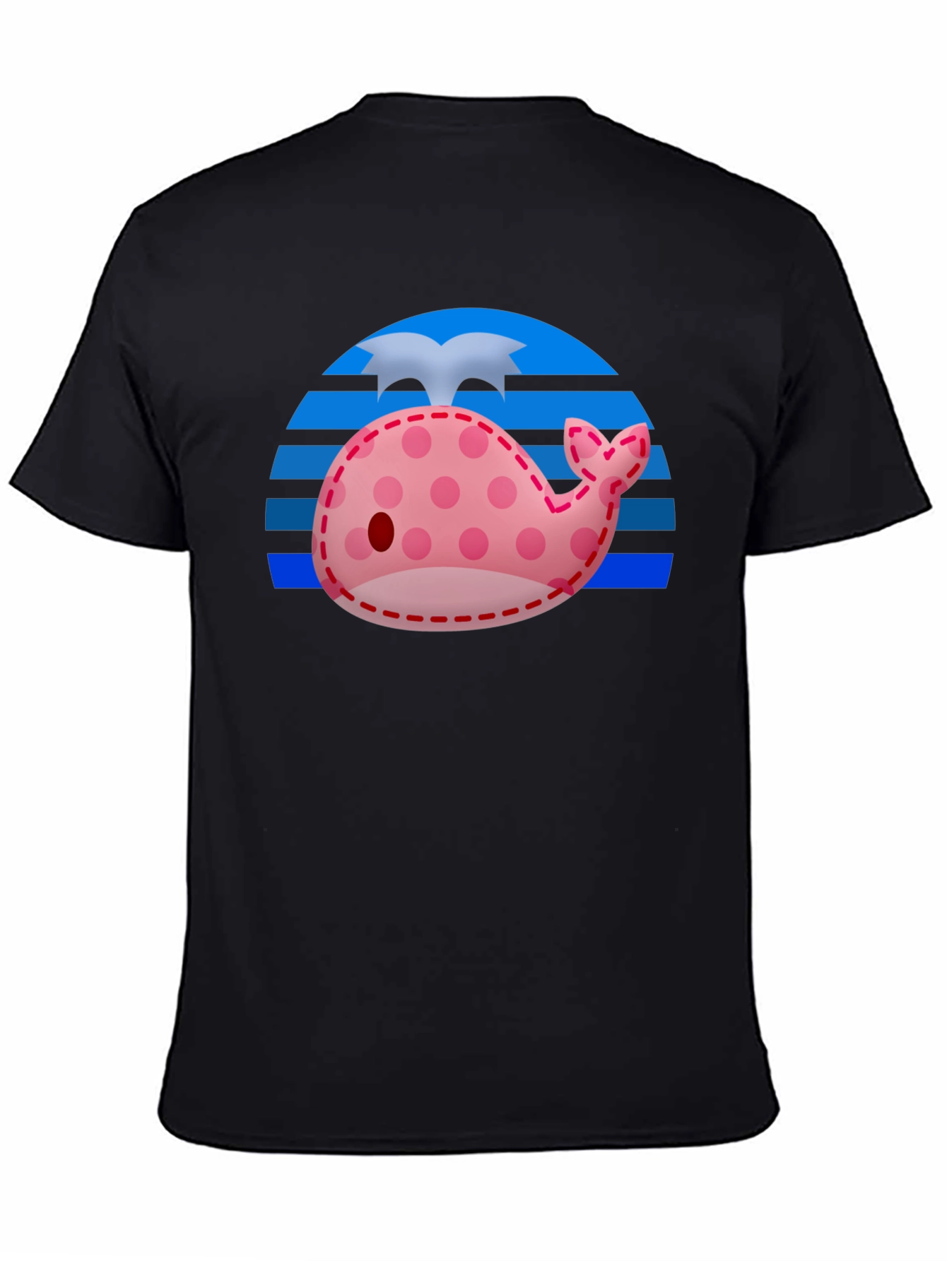 Cute Whale Patchwork Graphic Tee