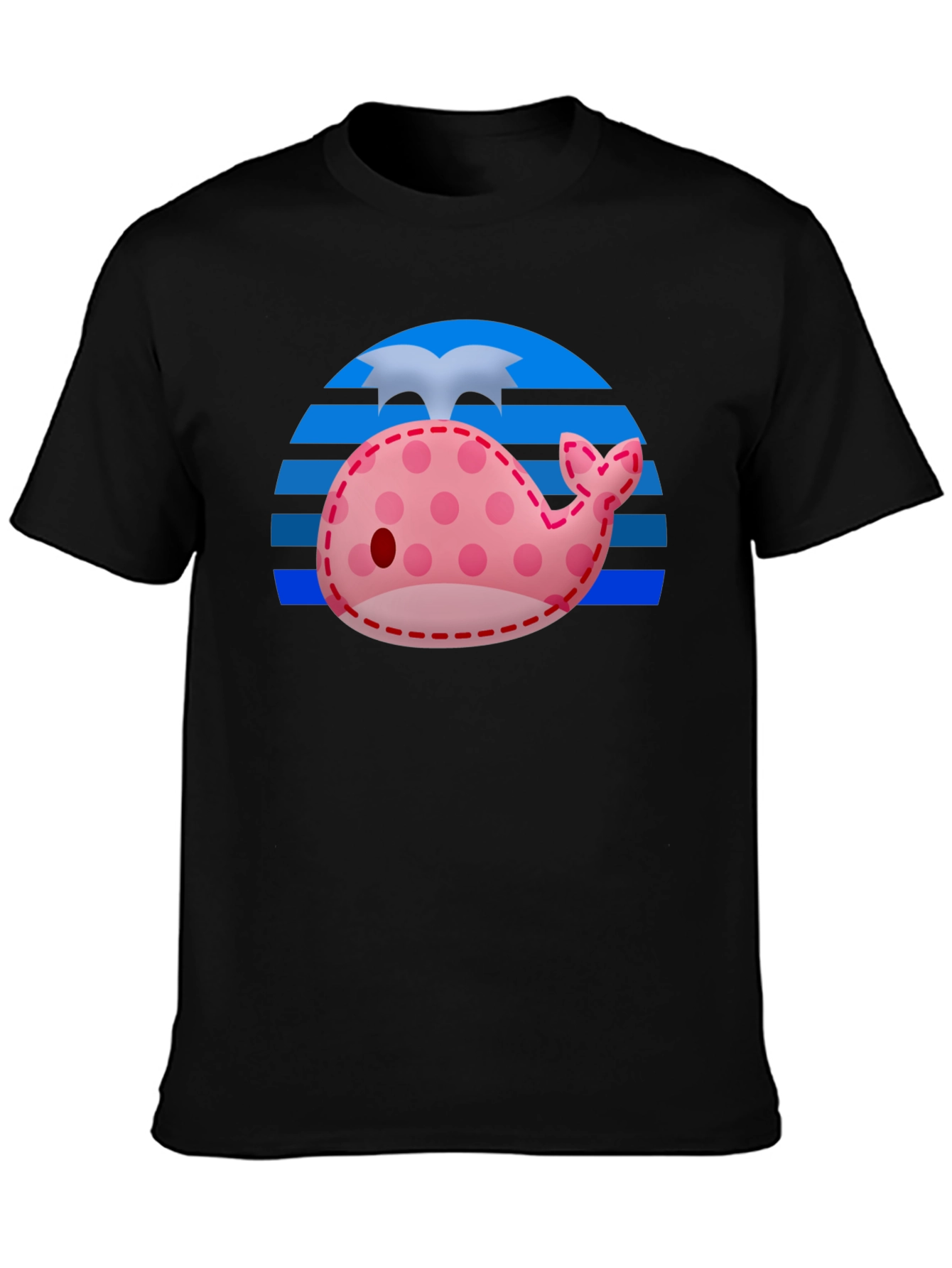 Cute Whale Patchwork Graphic Tee