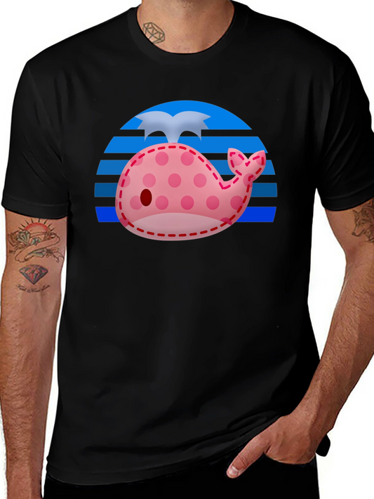 Cute Whale Patchwork Graphic Tee