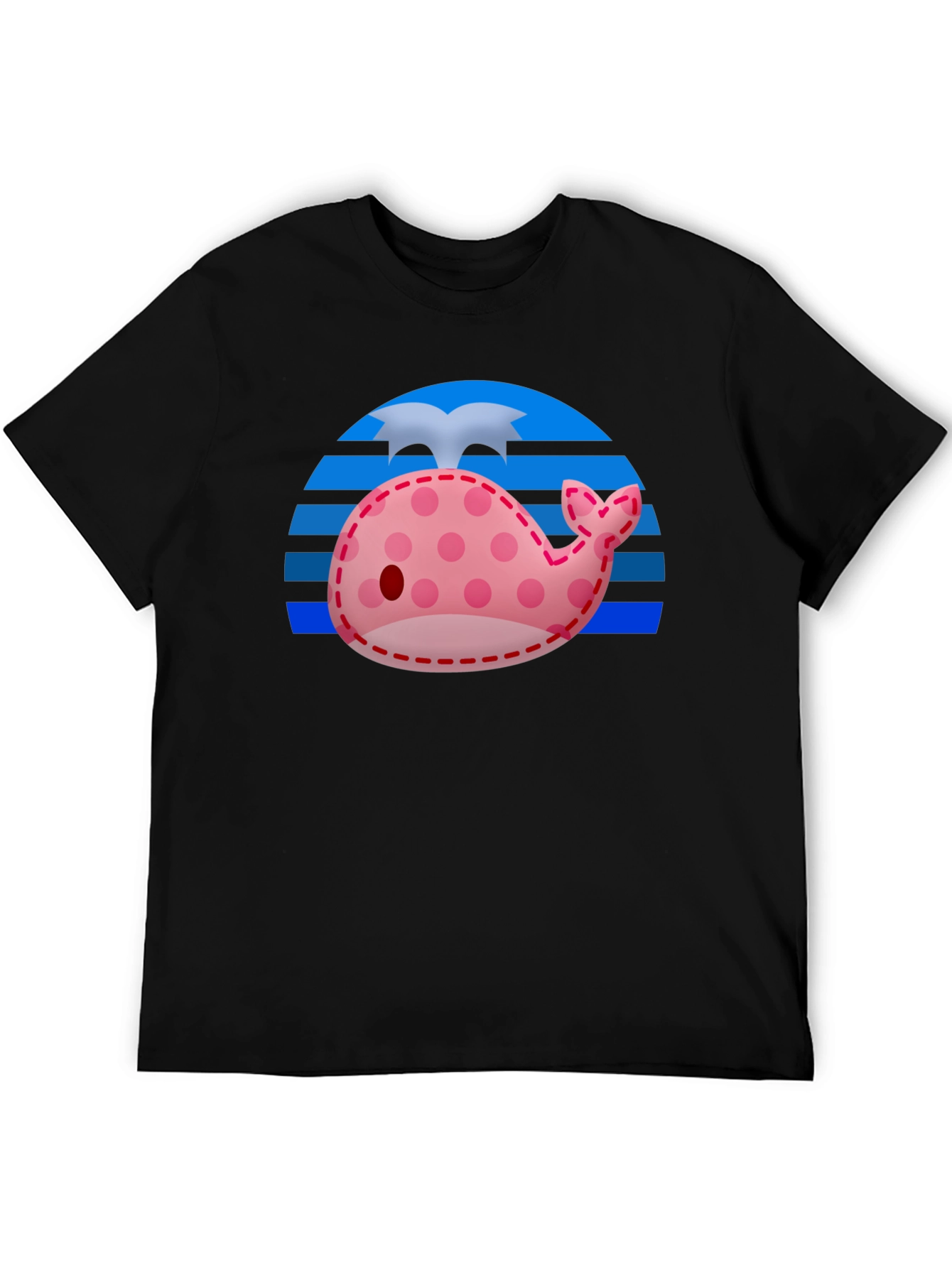 Cute Whale Patchwork Graphic Tee