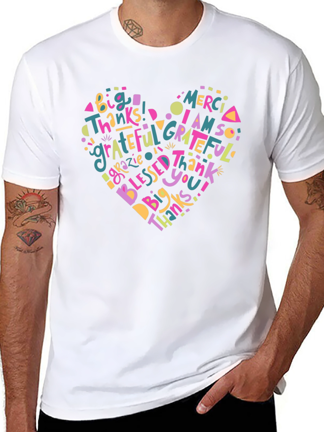 Grateful Heart Graphic T-Shirt - Thankful Design