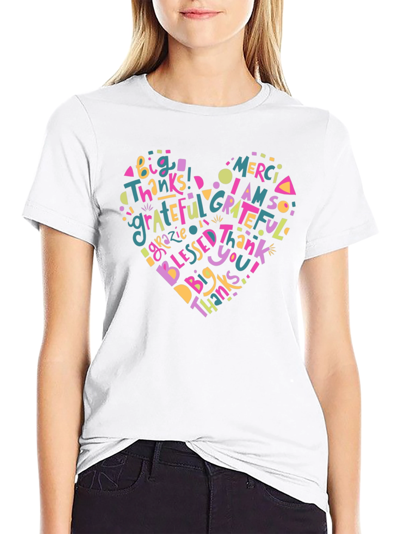 Grateful Heart Graphic T-Shirt - Thankful Design
