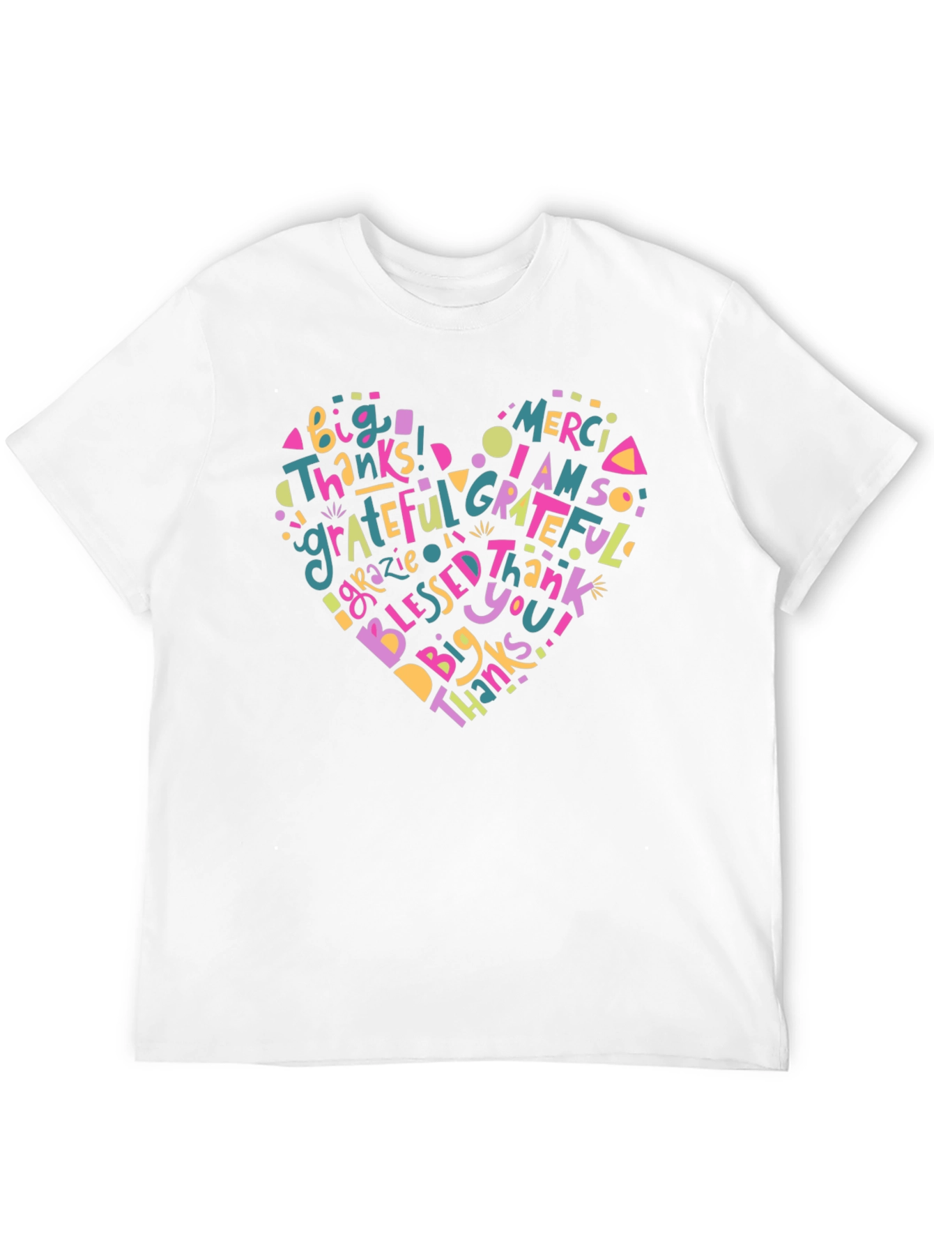Grateful Heart Graphic T-Shirt - Thankful Design