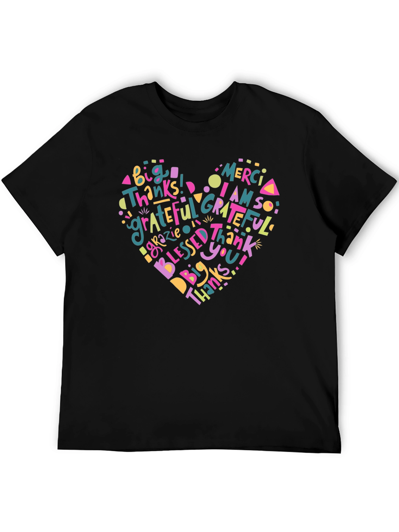 Grateful Heart Graphic T-Shirt - Thankful Design
