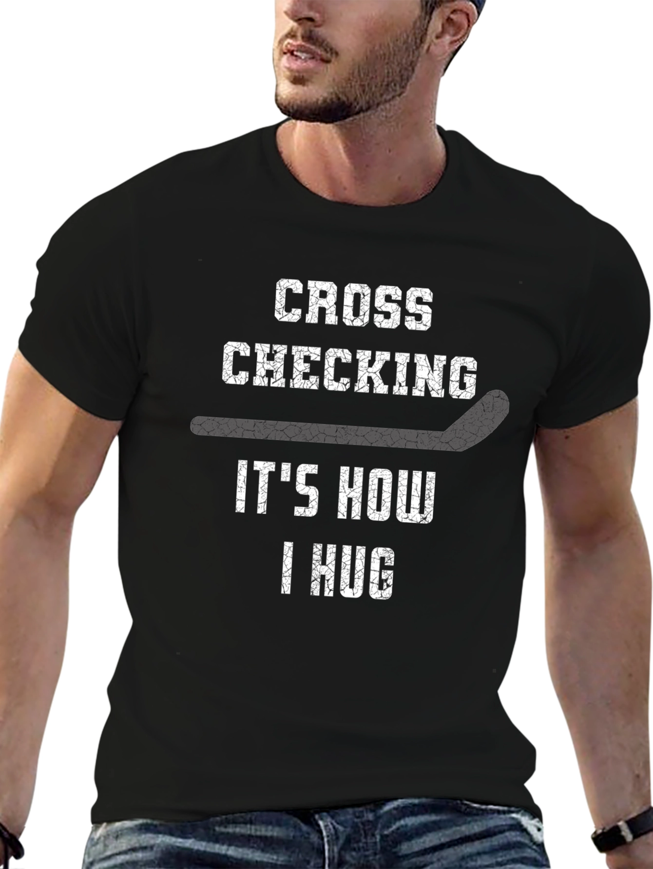 Cross Checking How I Hug Hockey T-Shirt