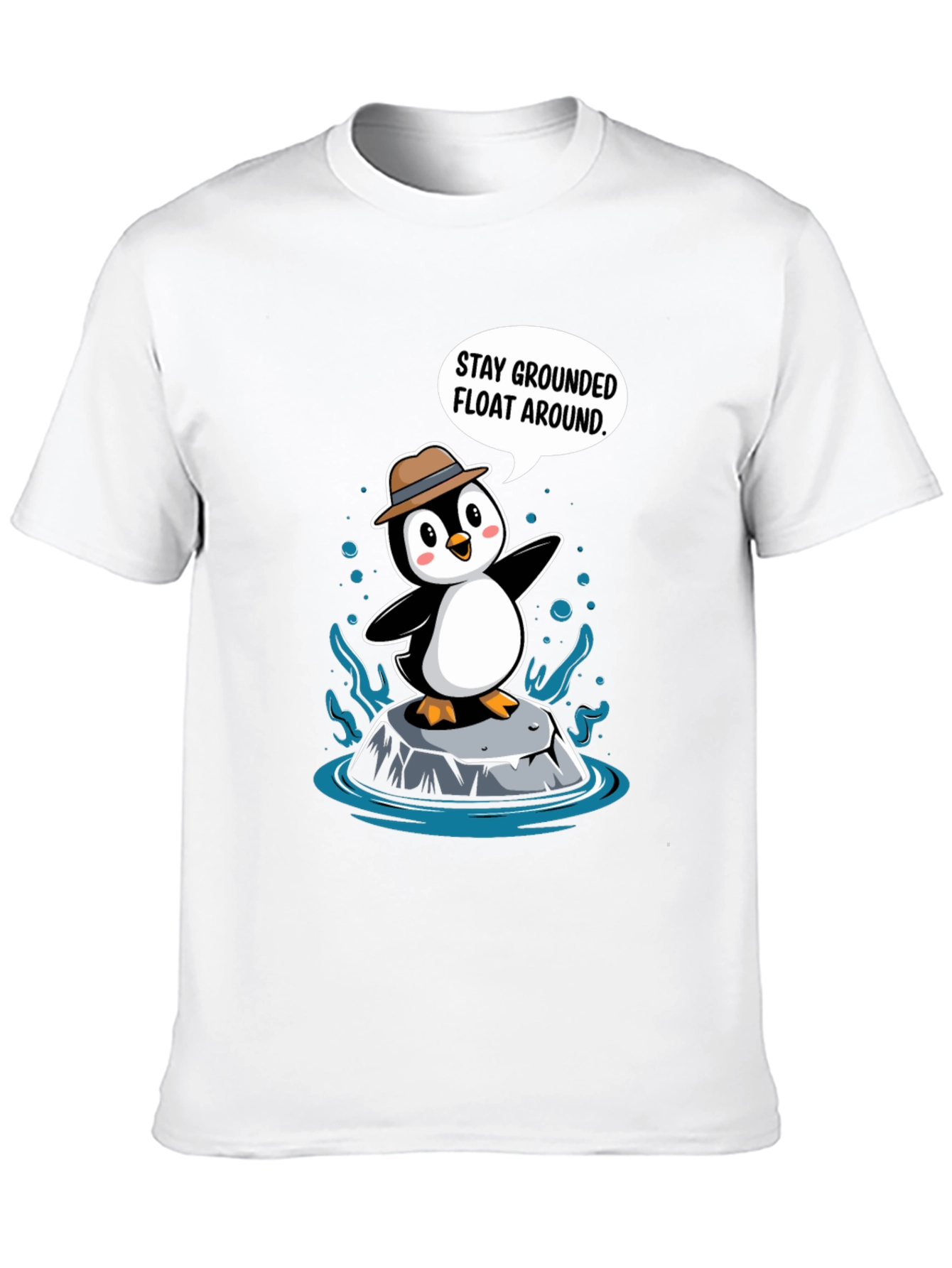 Stay Grounded Penguin T-Shirt - Funny Cartoon Tee