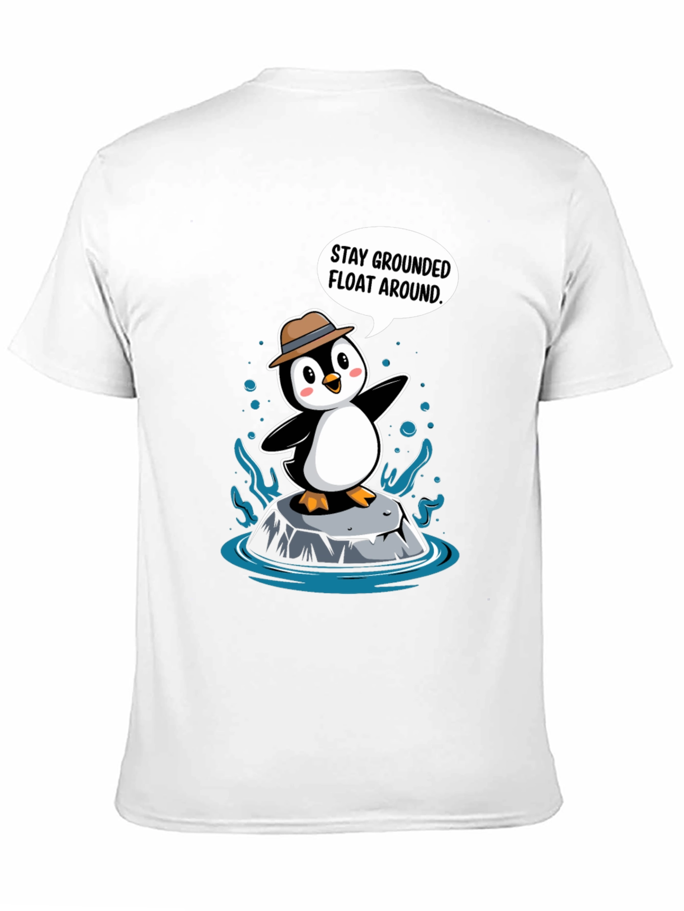 Stay Grounded Penguin T-Shirt - Funny Cartoon Tee