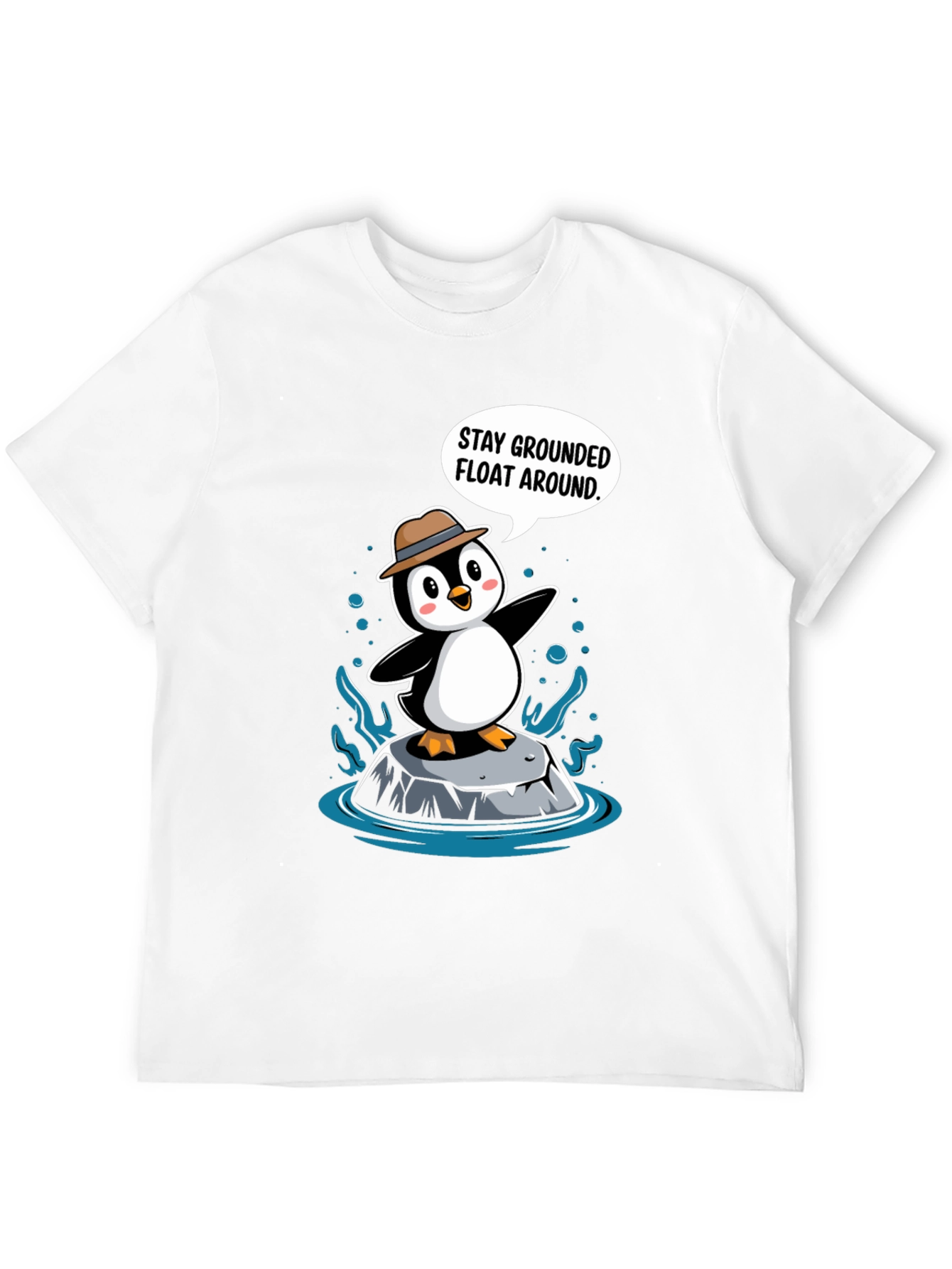 Stay Grounded Penguin T-Shirt - Funny Cartoon Tee
