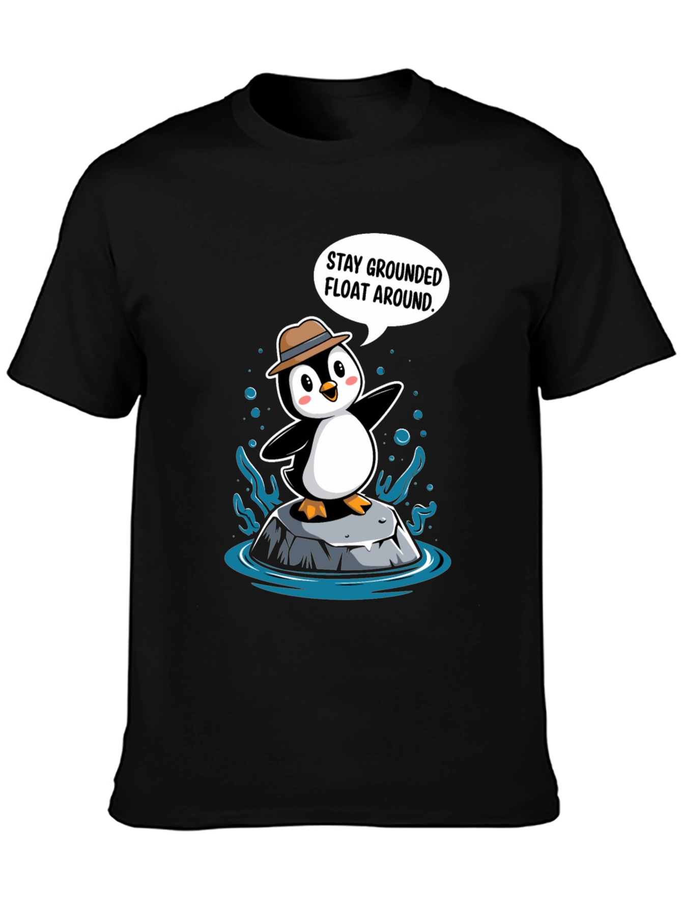 Stay Grounded Penguin T-Shirt - Funny Cartoon Tee