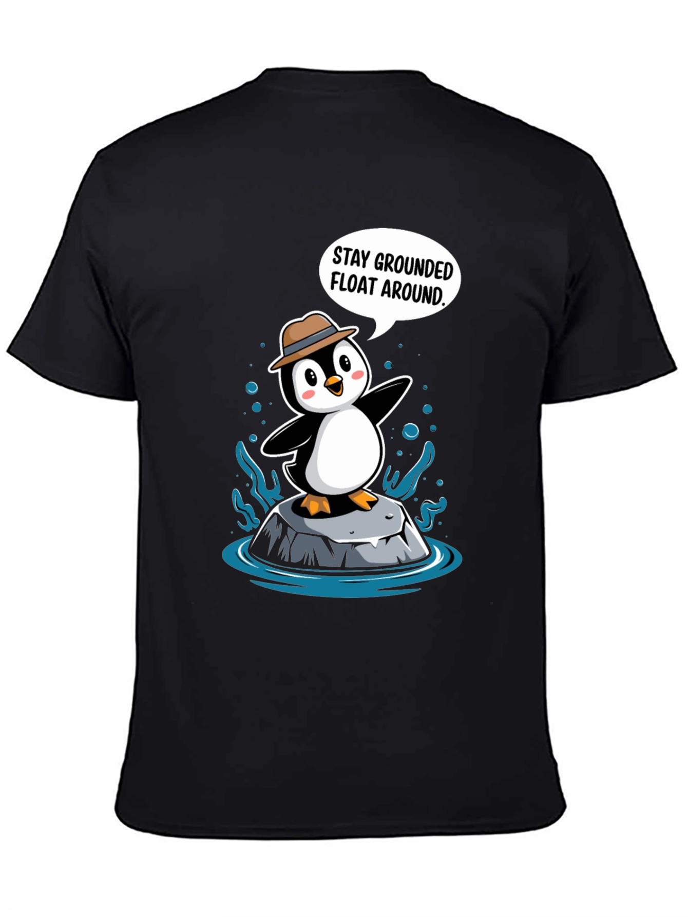 Stay Grounded Penguin T-Shirt - Funny Cartoon Tee