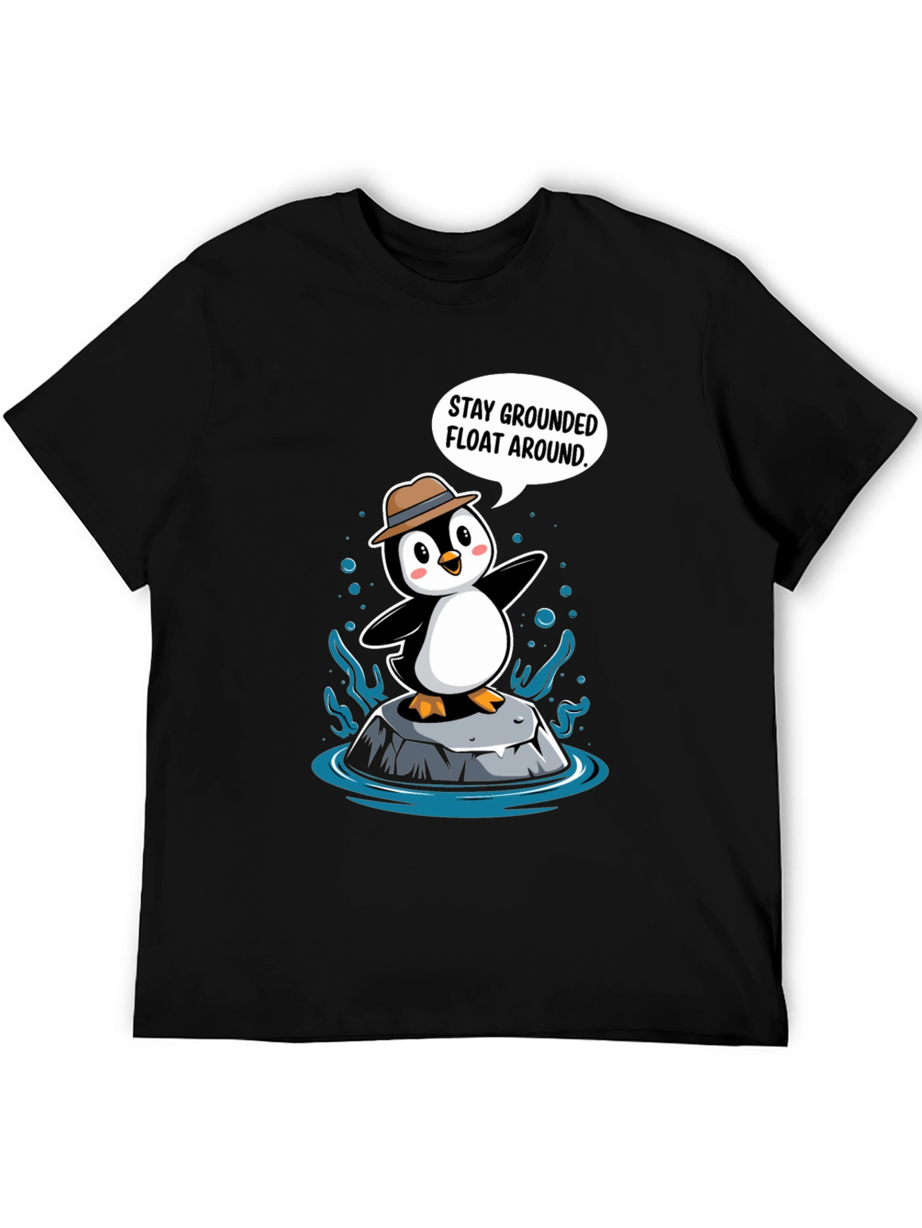 Stay Grounded Penguin T-Shirt - Funny Cartoon Tee