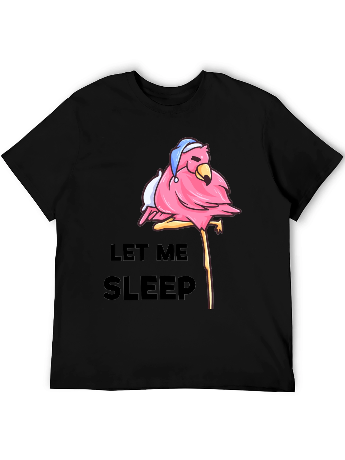Let Me Sleep Flamingo T-Shirt - Black