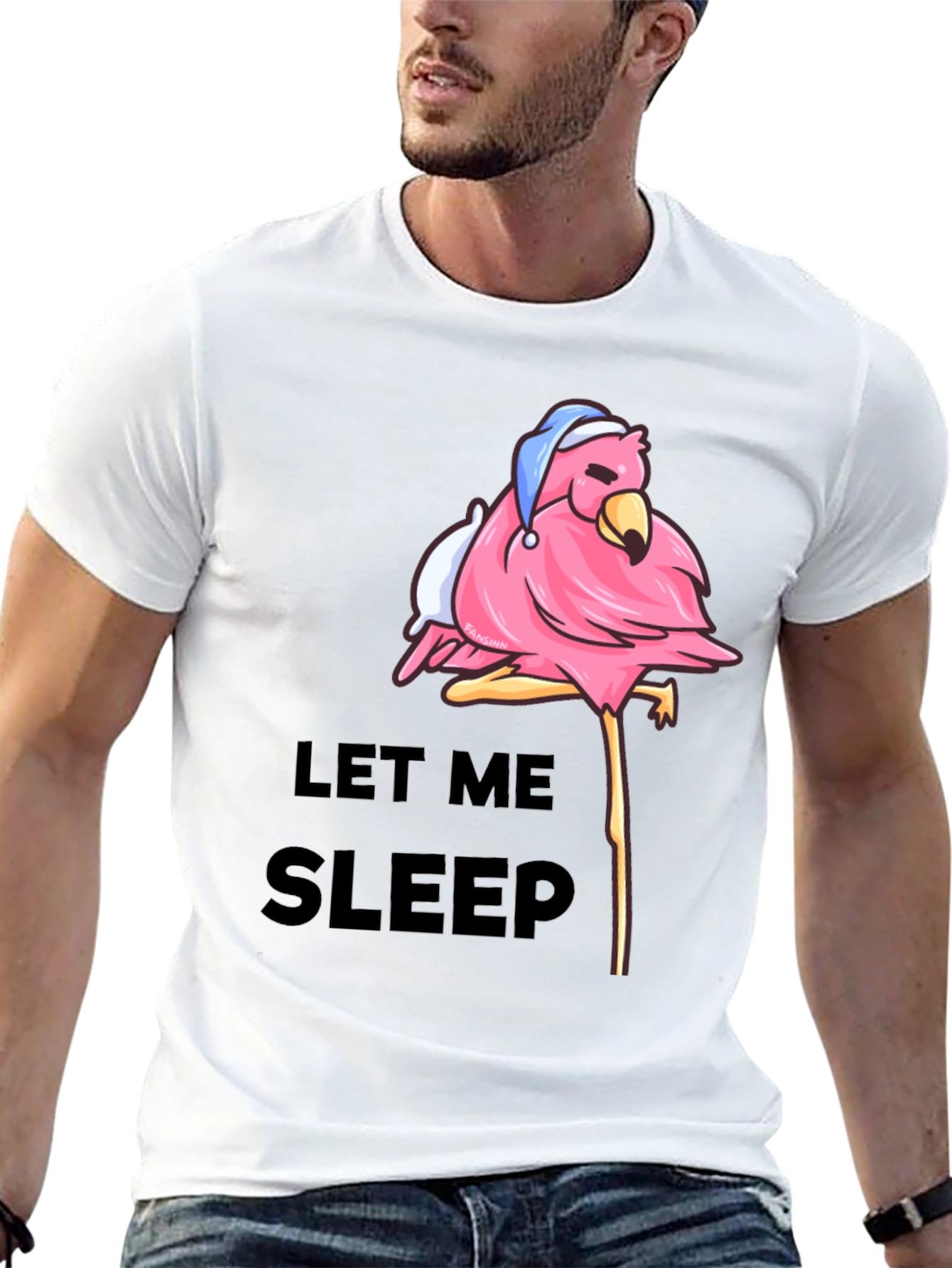Let Me Sleep Flamingo T-Shirt - Black