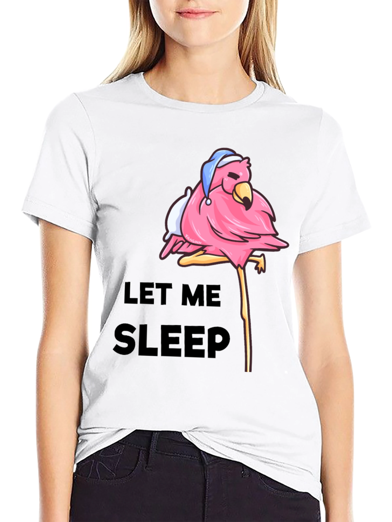 Let Me Sleep Flamingo T-Shirt - Black