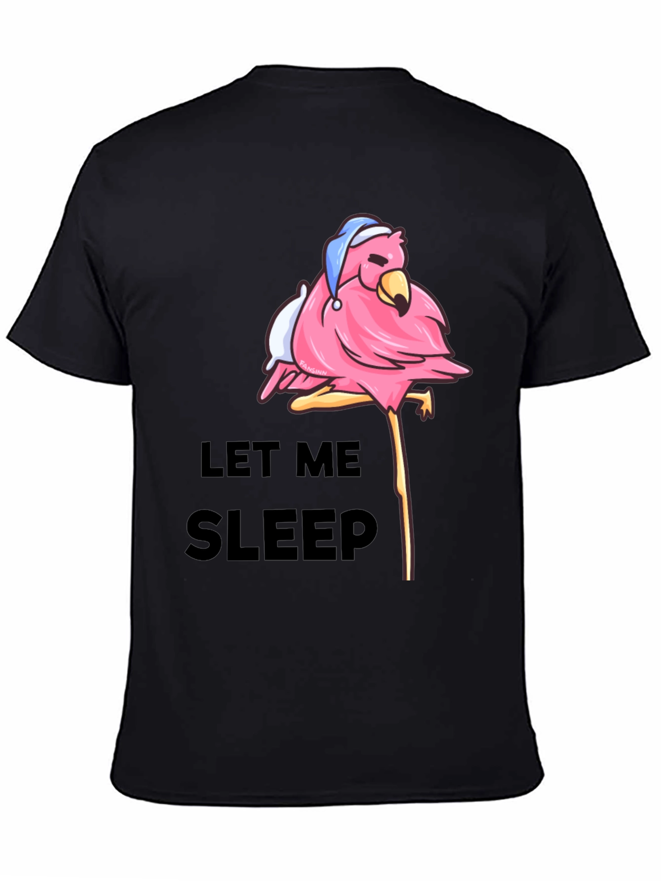 Let Me Sleep Flamingo T-Shirt - Black