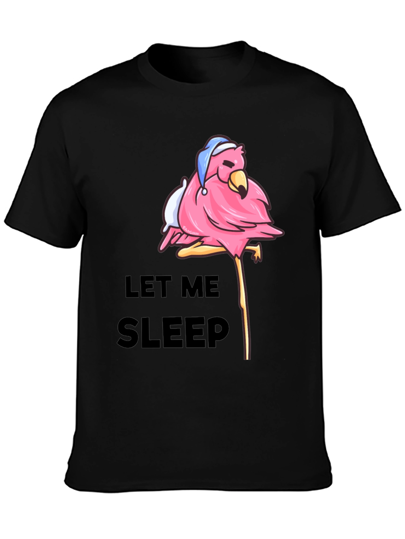 Let Me Sleep Flamingo T-Shirt - Black
