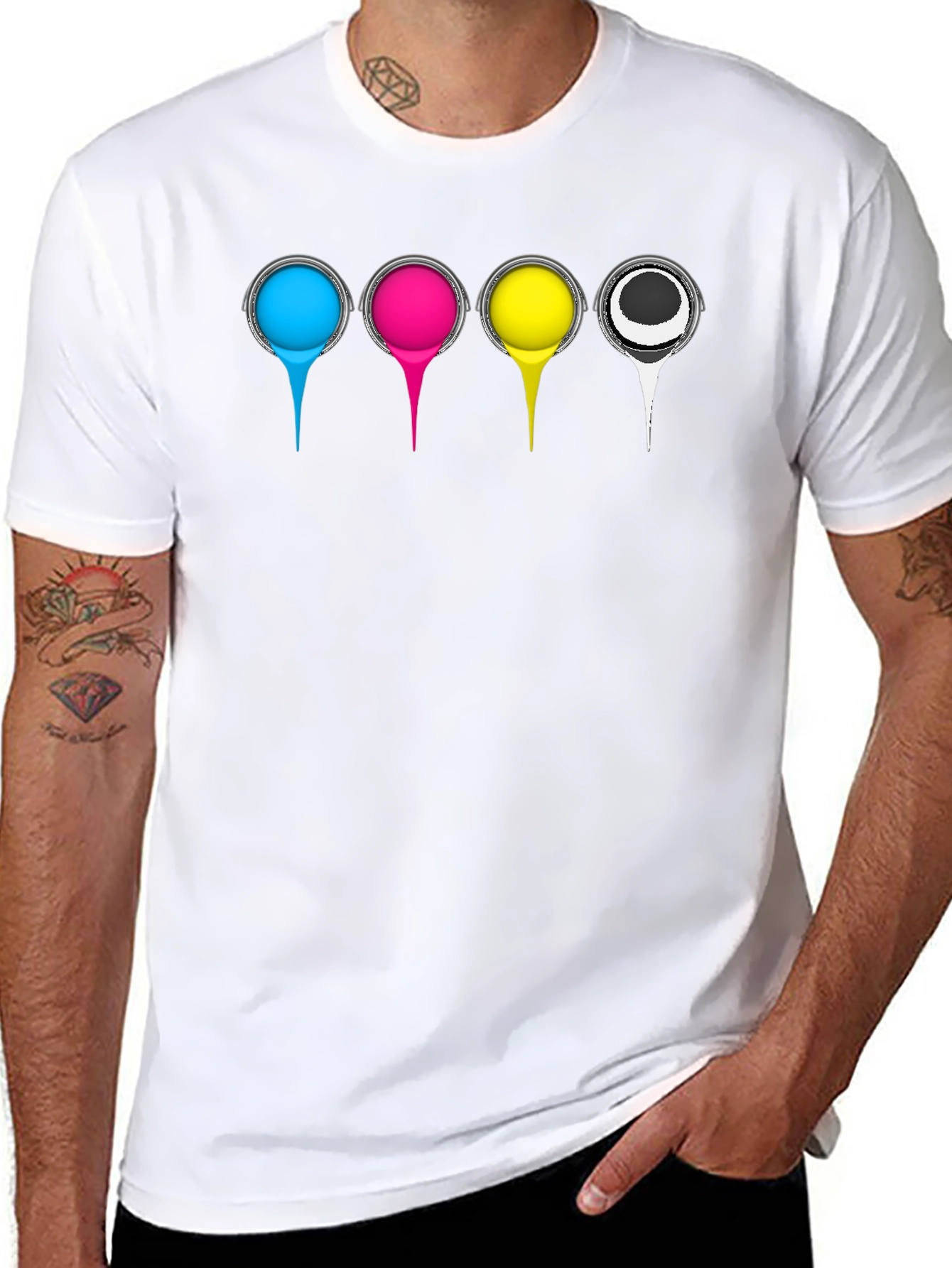 CMYK Color Print T-Shirt