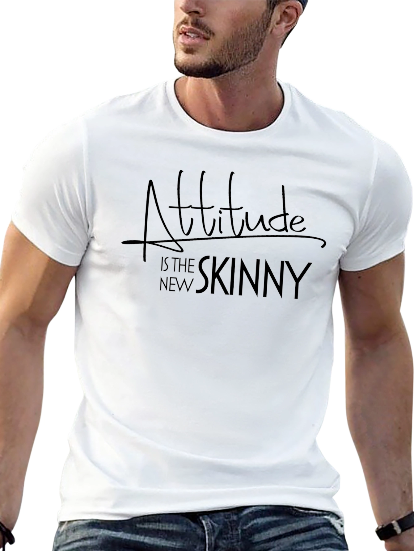 Attitude is the New Skinny Graphic T-Shirt