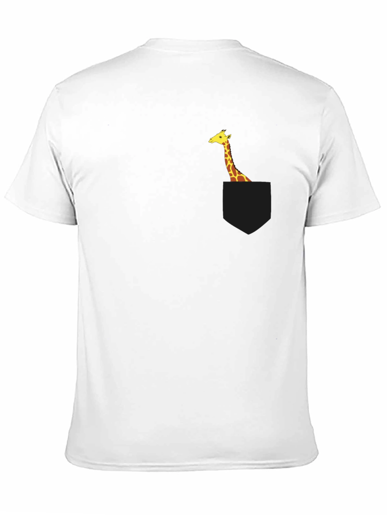 Giraffe Pocket Tee - Black Novelty T-Shirt