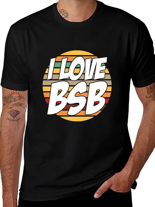 I Love BSB Retro T-Shirt - Black Cotton Blend