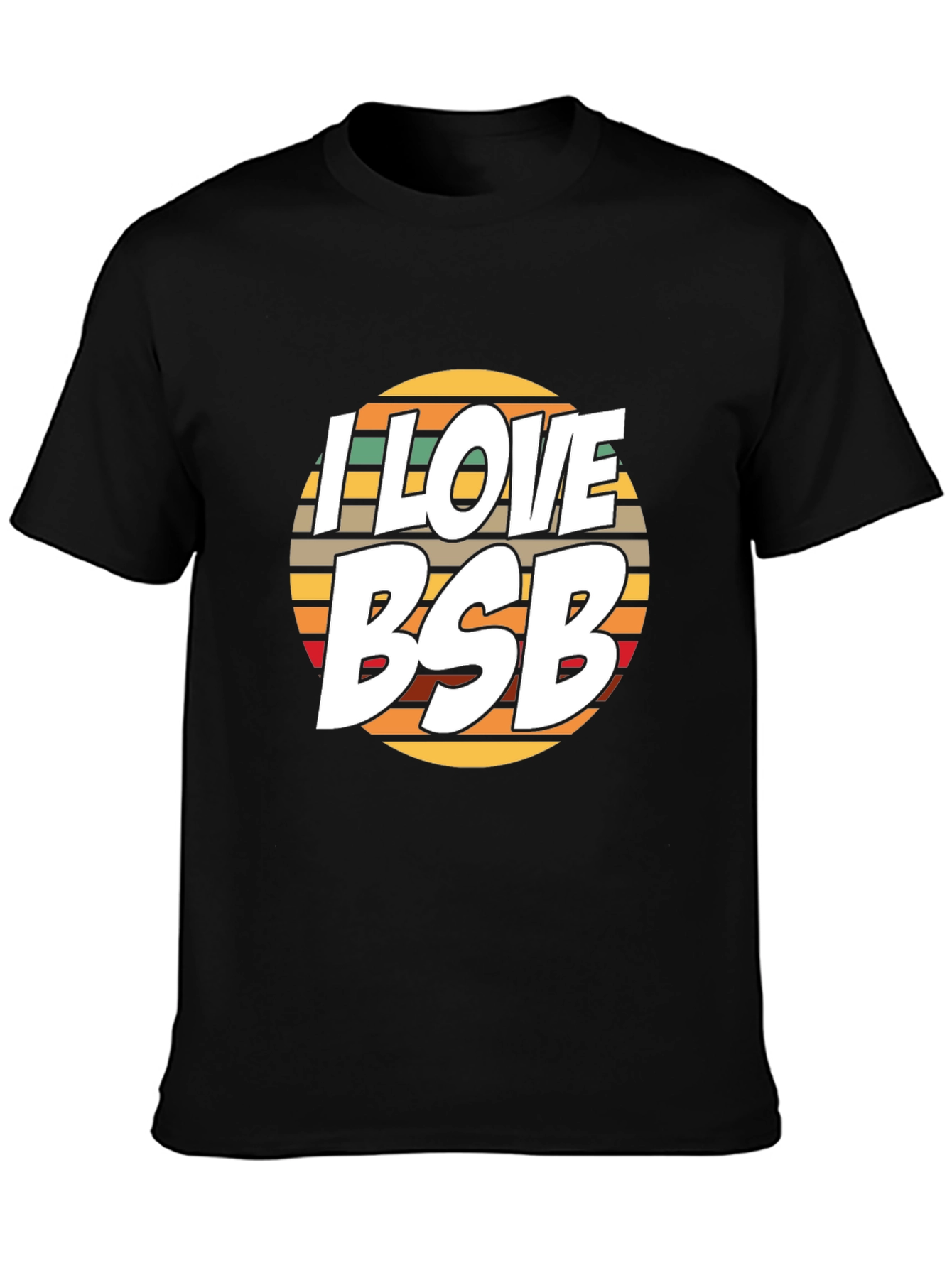 I Love BSB Retro T-Shirt - Black Cotton Blend