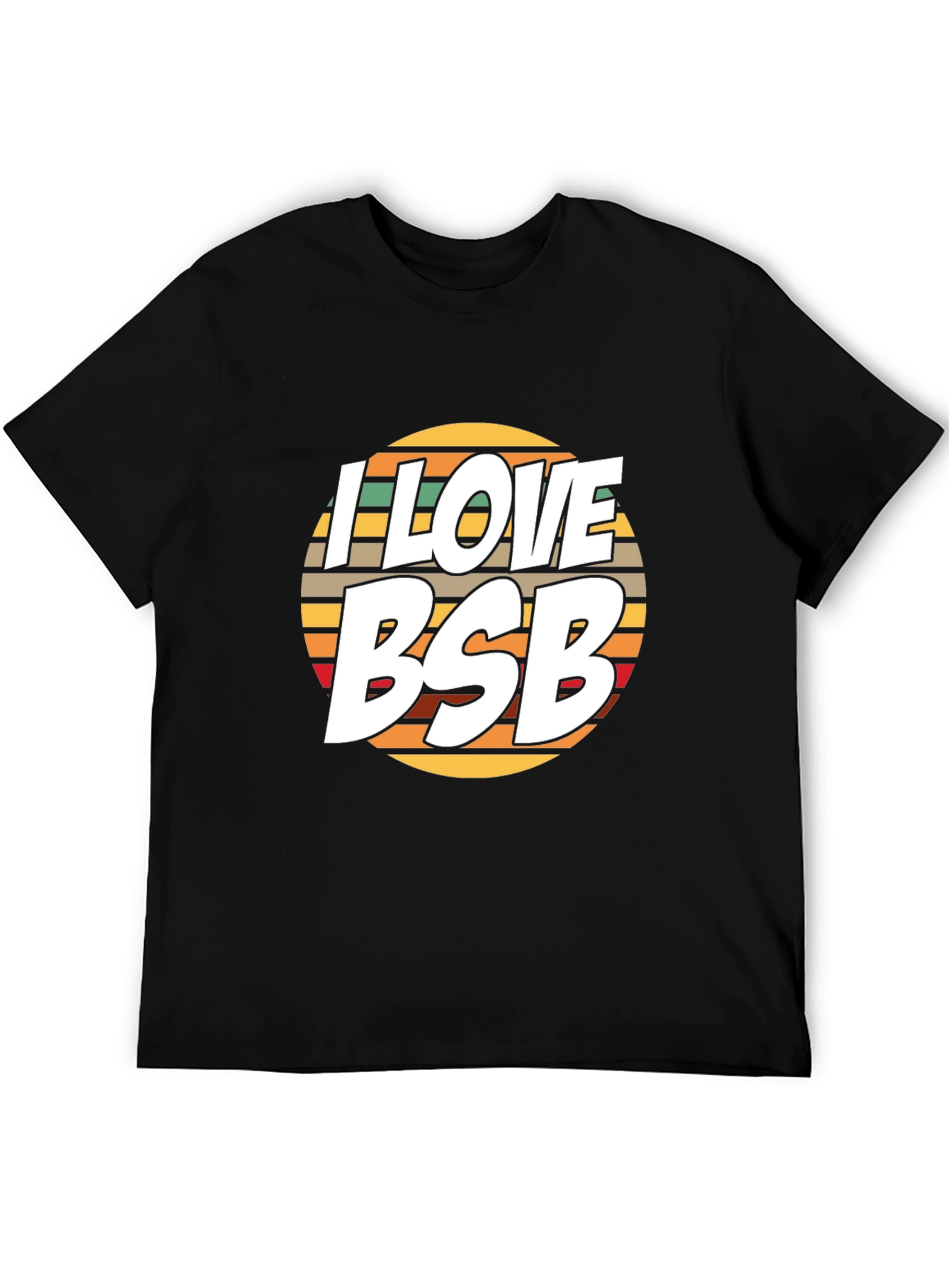 I Love BSB Retro T-Shirt - Black Cotton Blend
