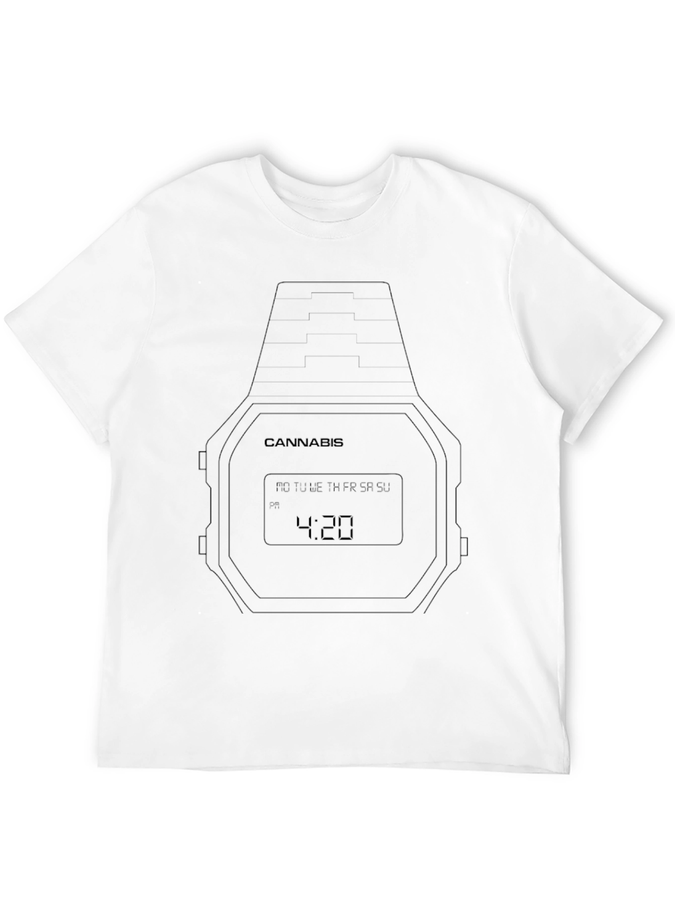 Cannabis 4:20 Watch Graphic Black T-Shirt