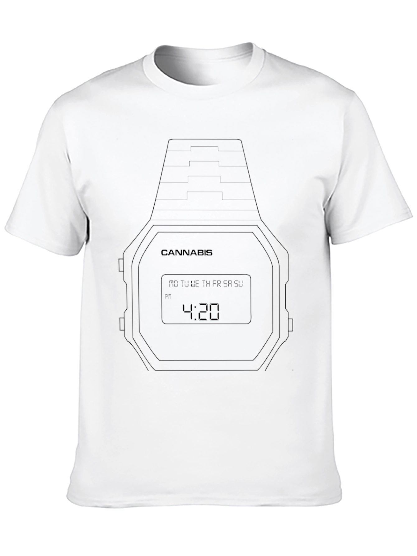 Cannabis 4:20 Watch Graphic Black T-Shirt