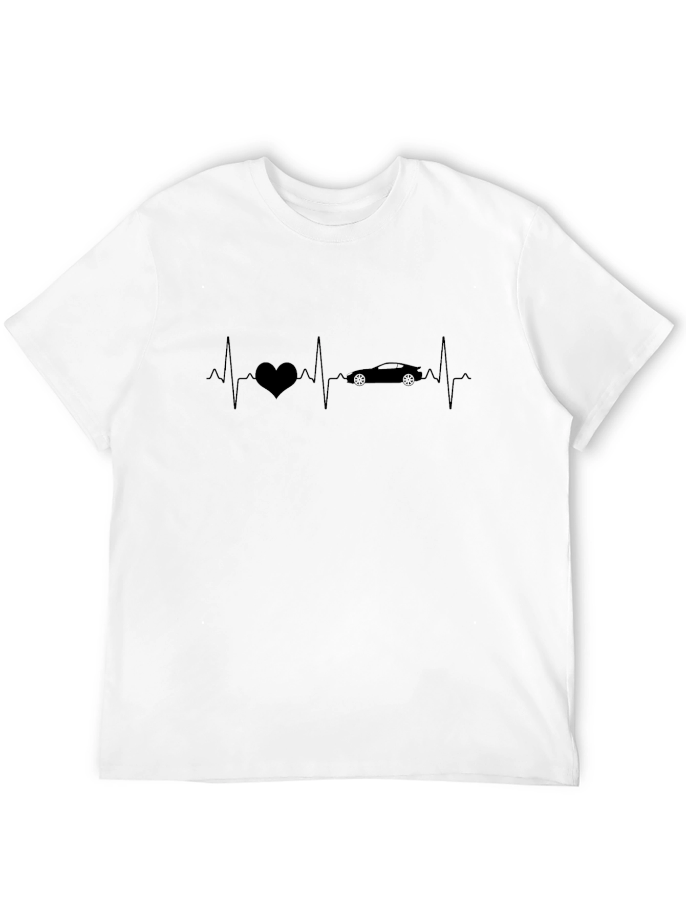 Heartbeat Car Lover Black T-Shirt