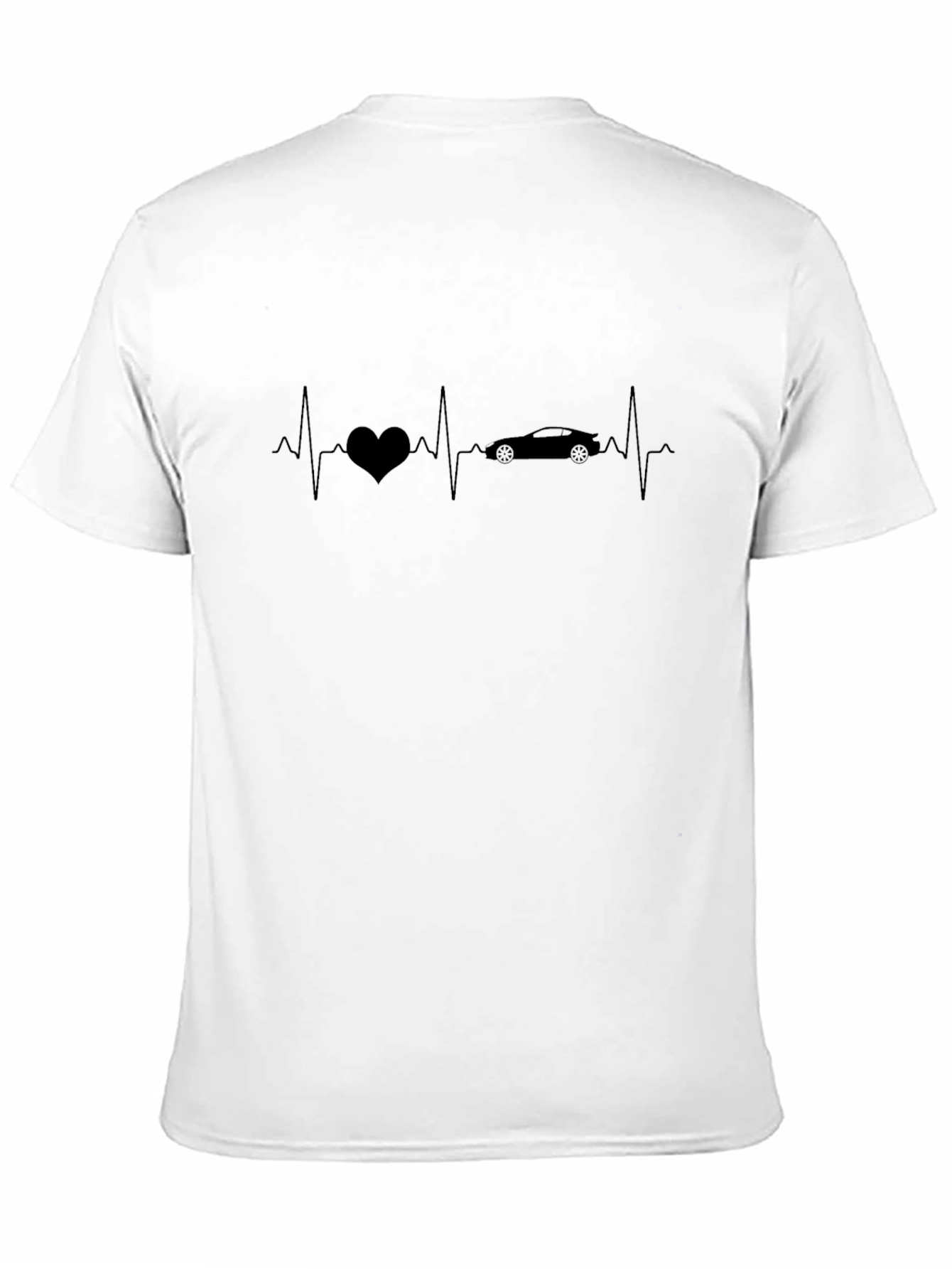 Heartbeat Car Lover Black T-Shirt