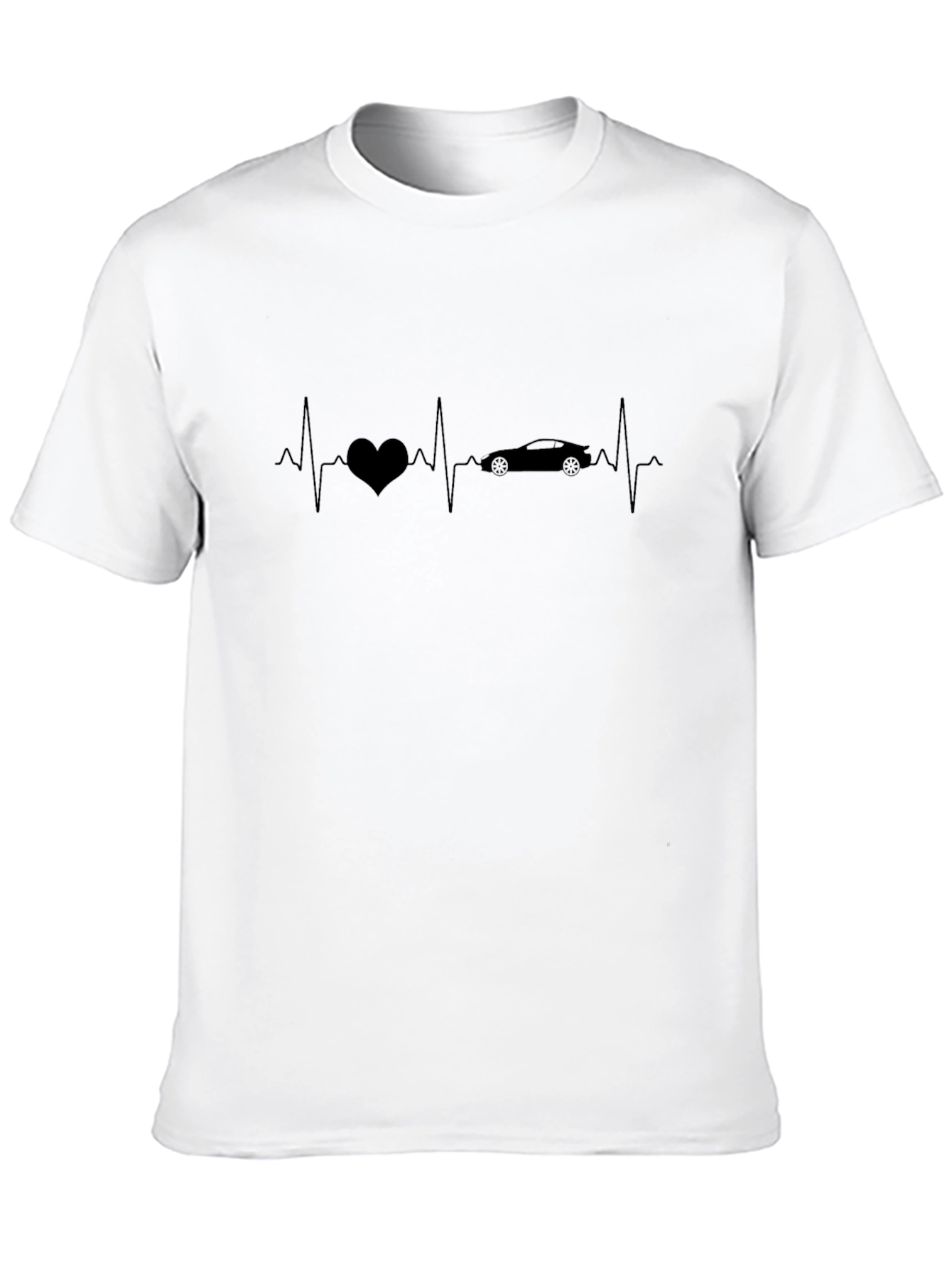Heartbeat Car Lover Black T-Shirt