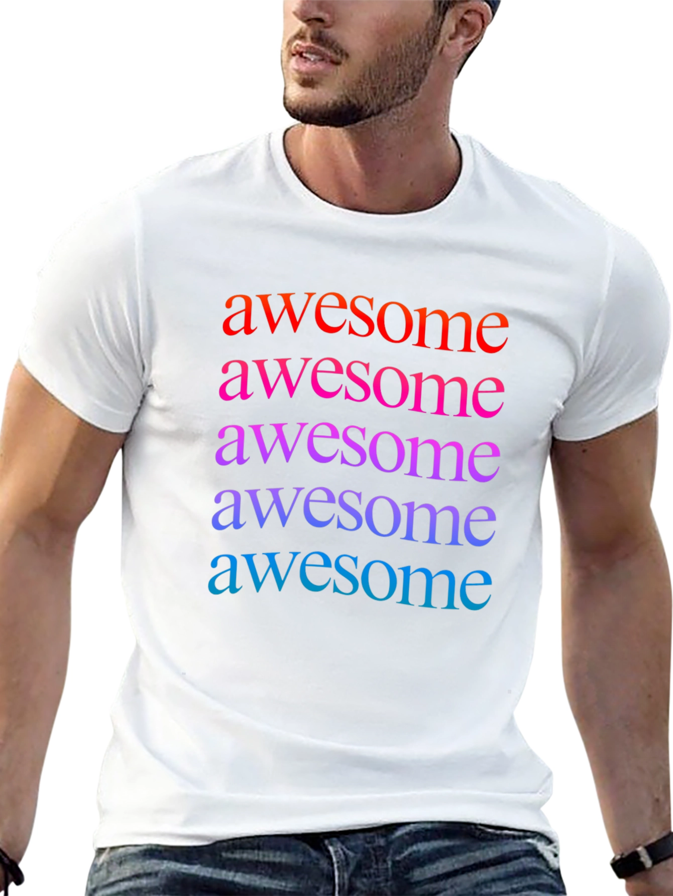 Awesome Graphic Print Mens Black T-Shirt