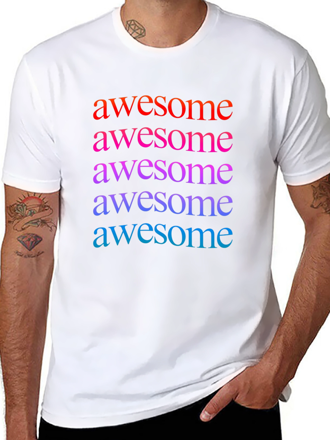 Awesome Graphic Print Mens Black T-Shirt