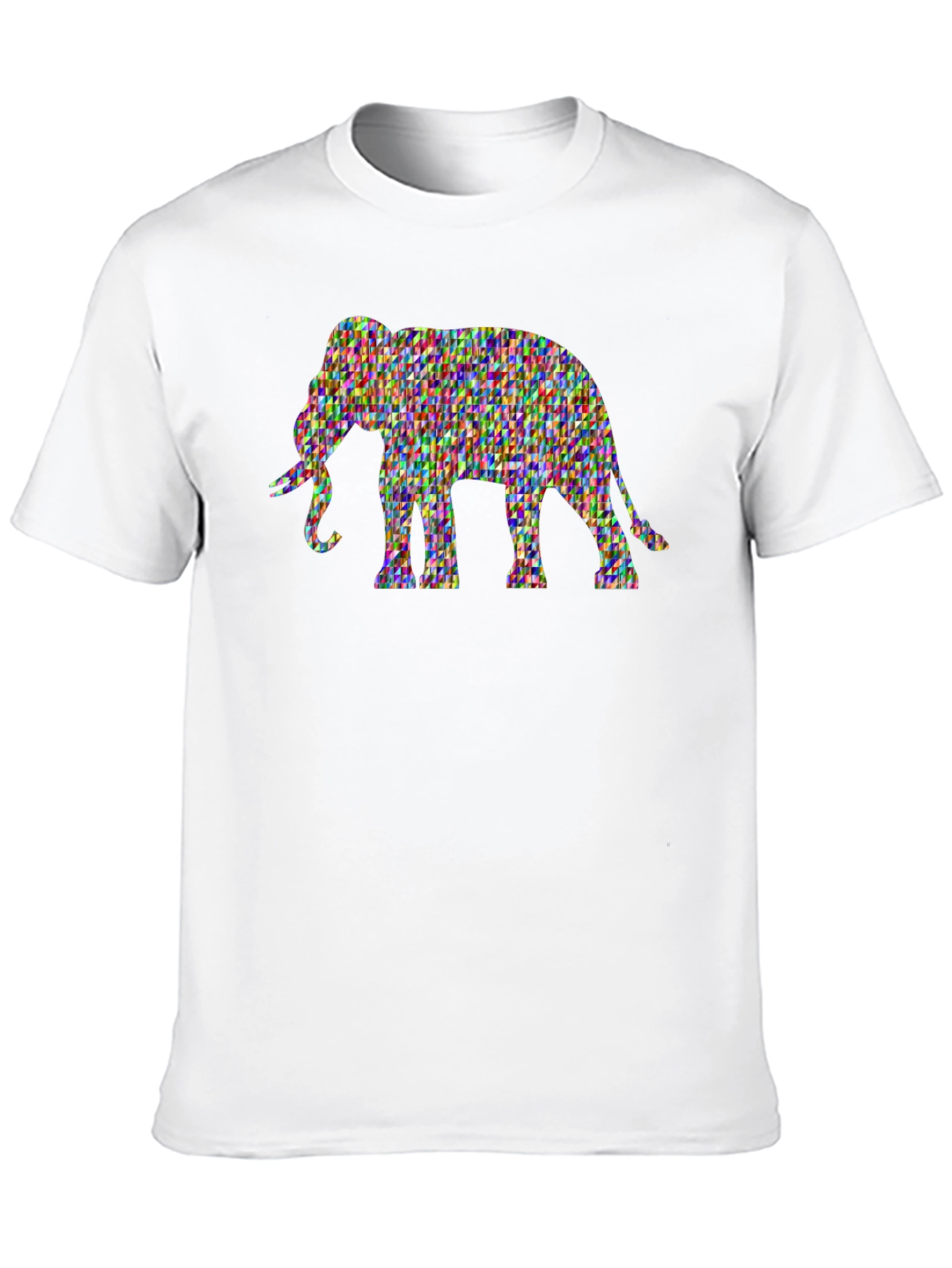 Elephant Mosaic Graphic Print Black Tee