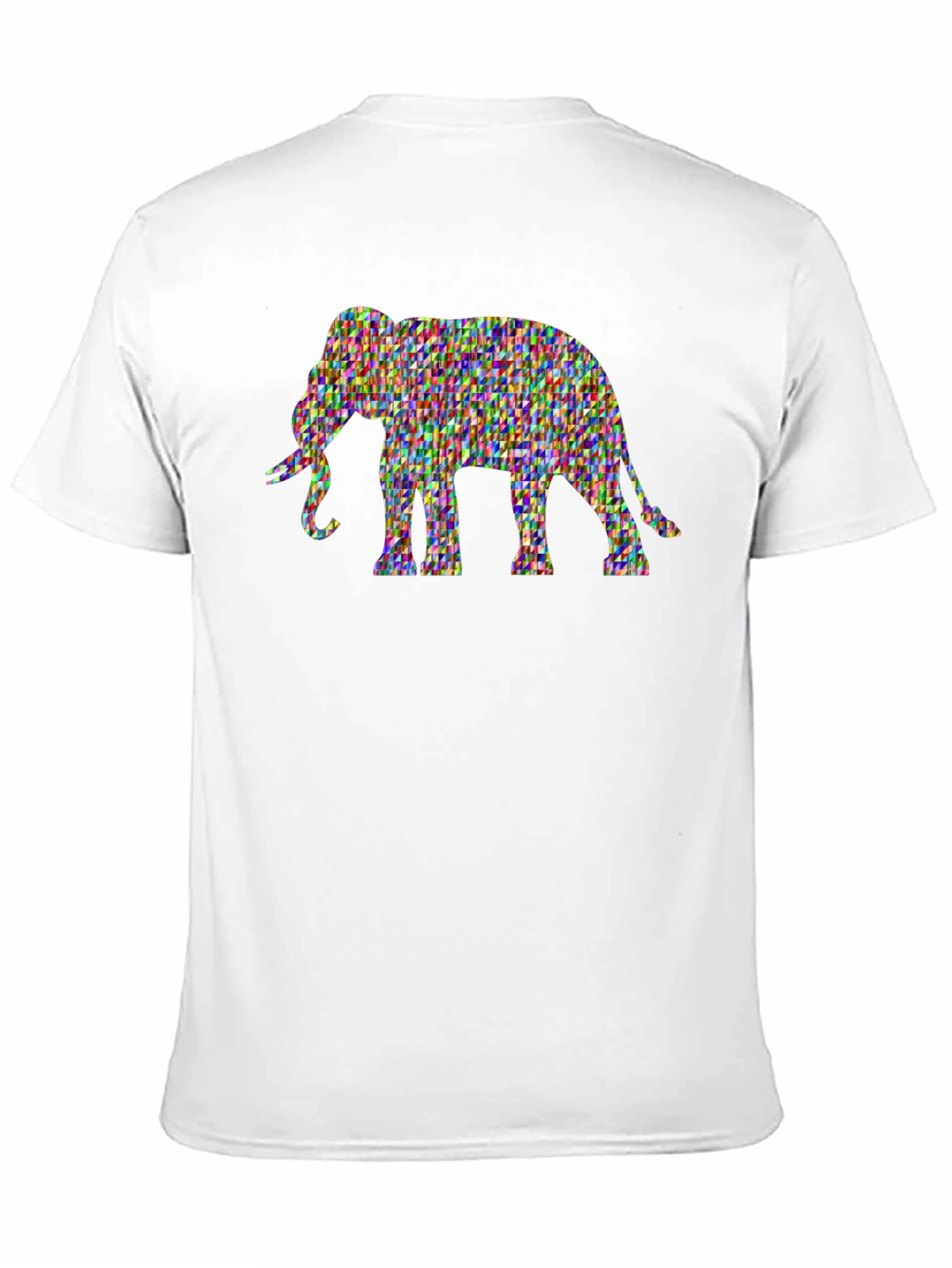 Elephant Mosaic Graphic Print Black Tee