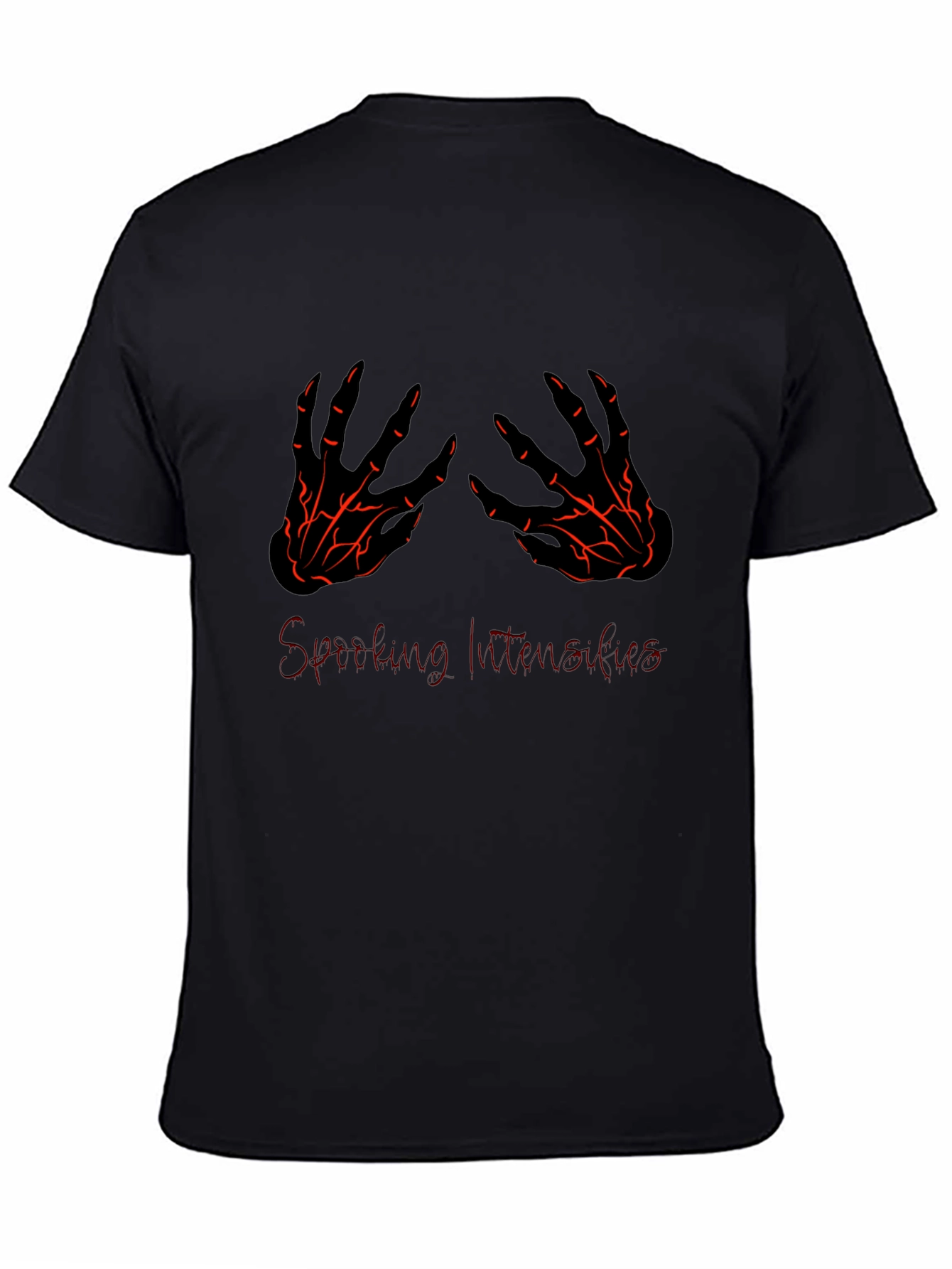 Spooky Skeleton Hands Graphic Tee - Black