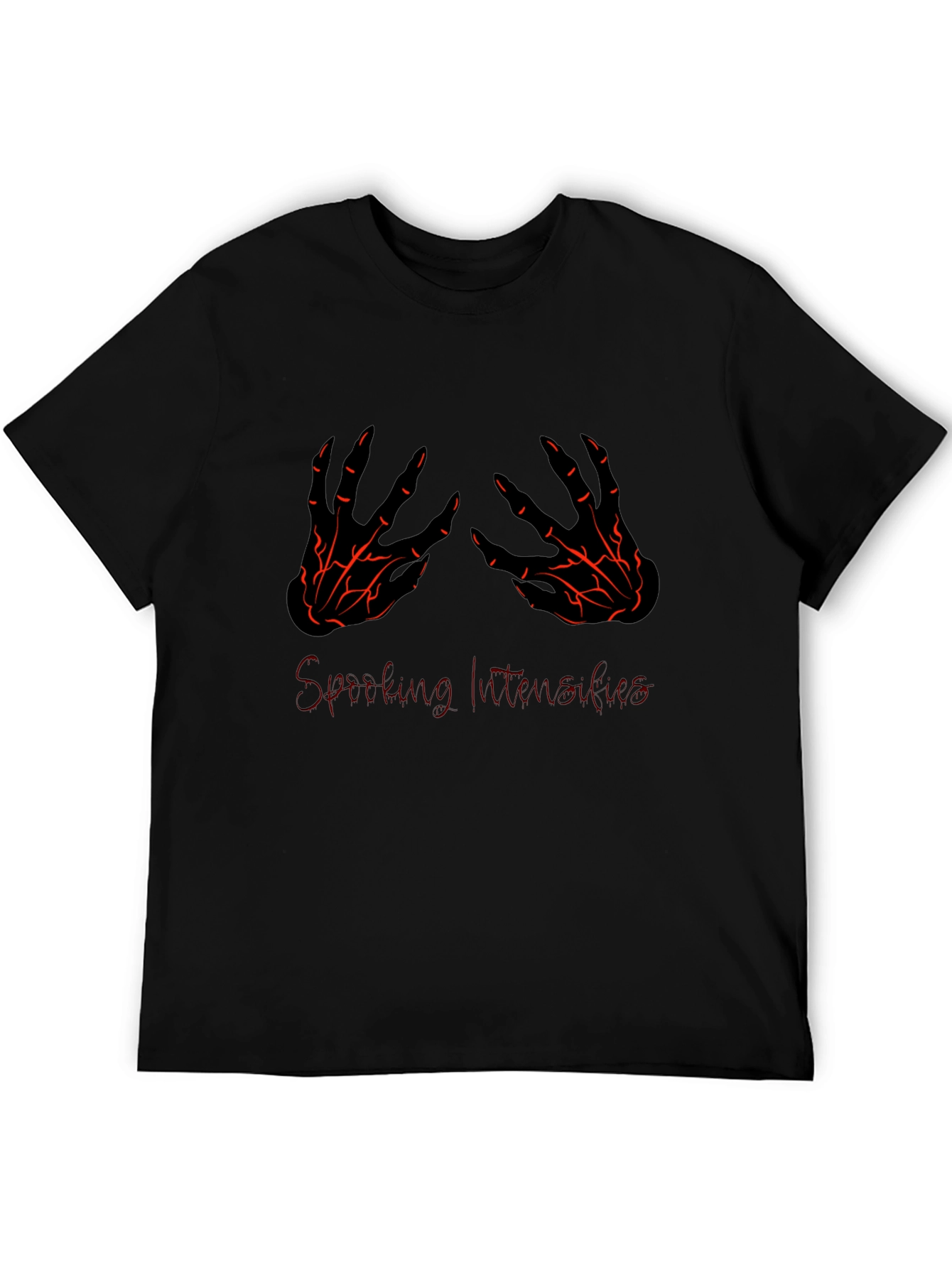 Spooky Skeleton Hands Graphic Tee - Black