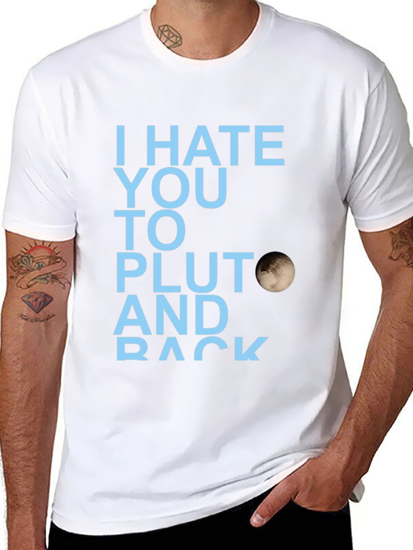 I Hate You to Pluto Graphic T-Shirt