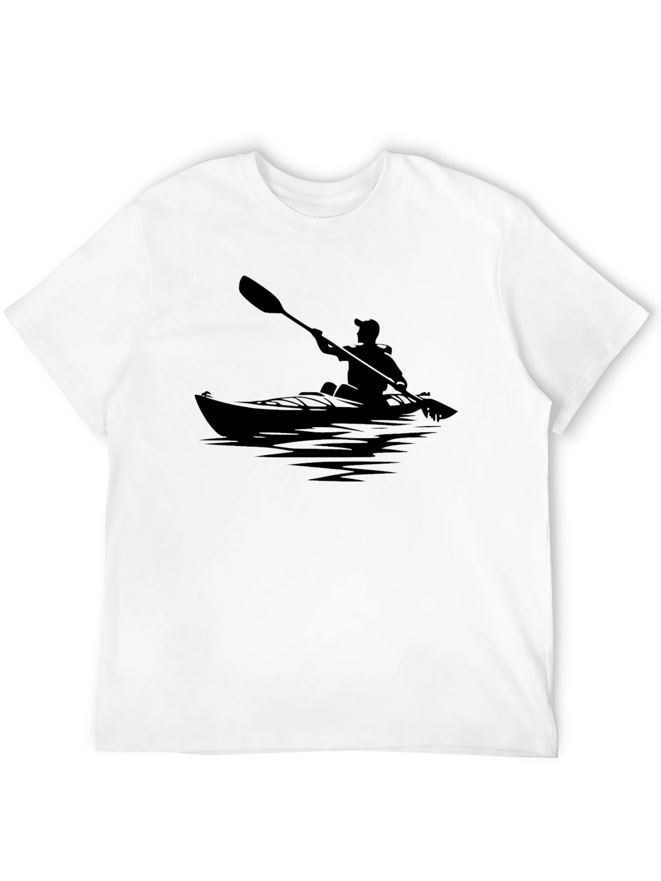Kayaker Silhouette Black T-Shirt