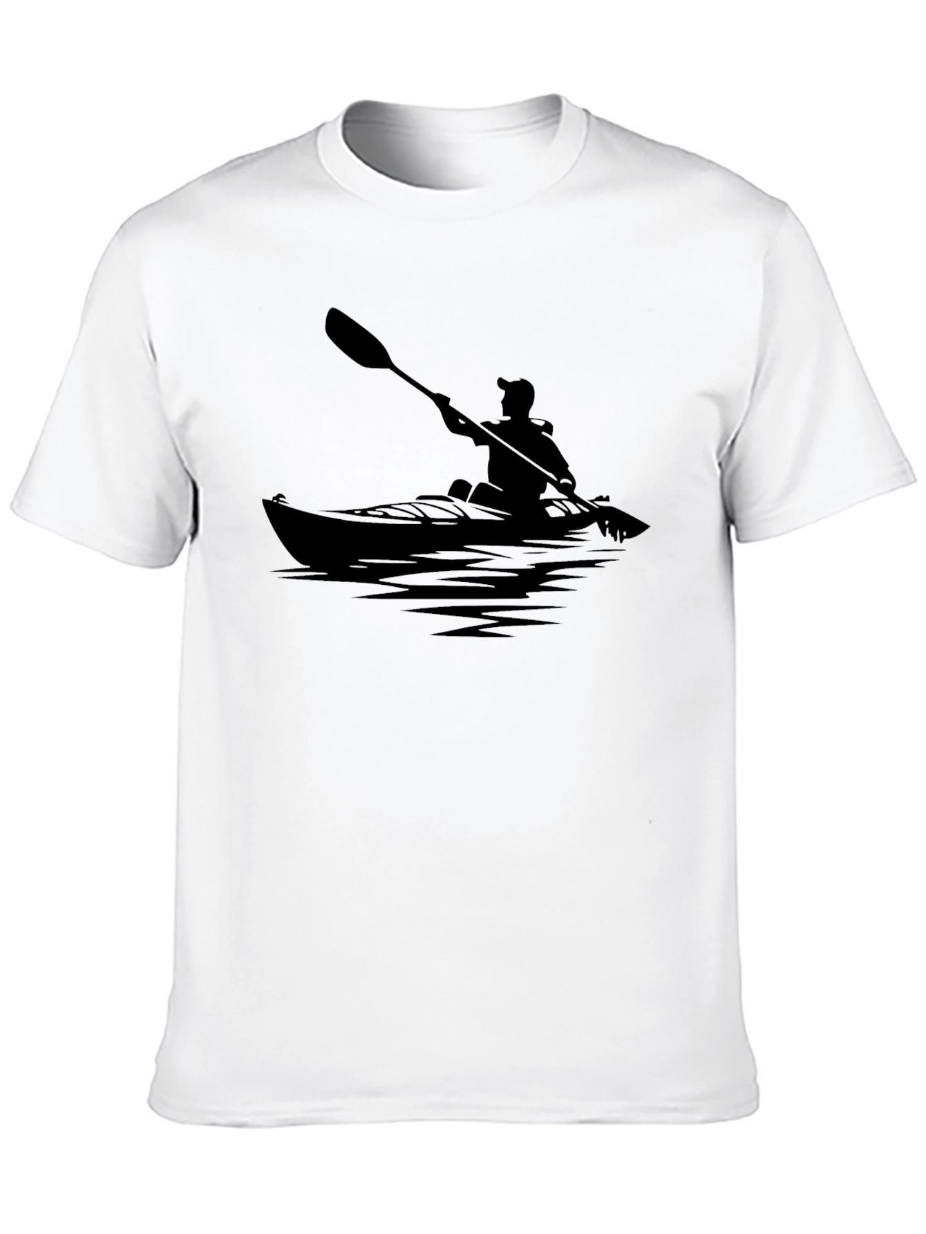 Kayaker Silhouette Black T-Shirt