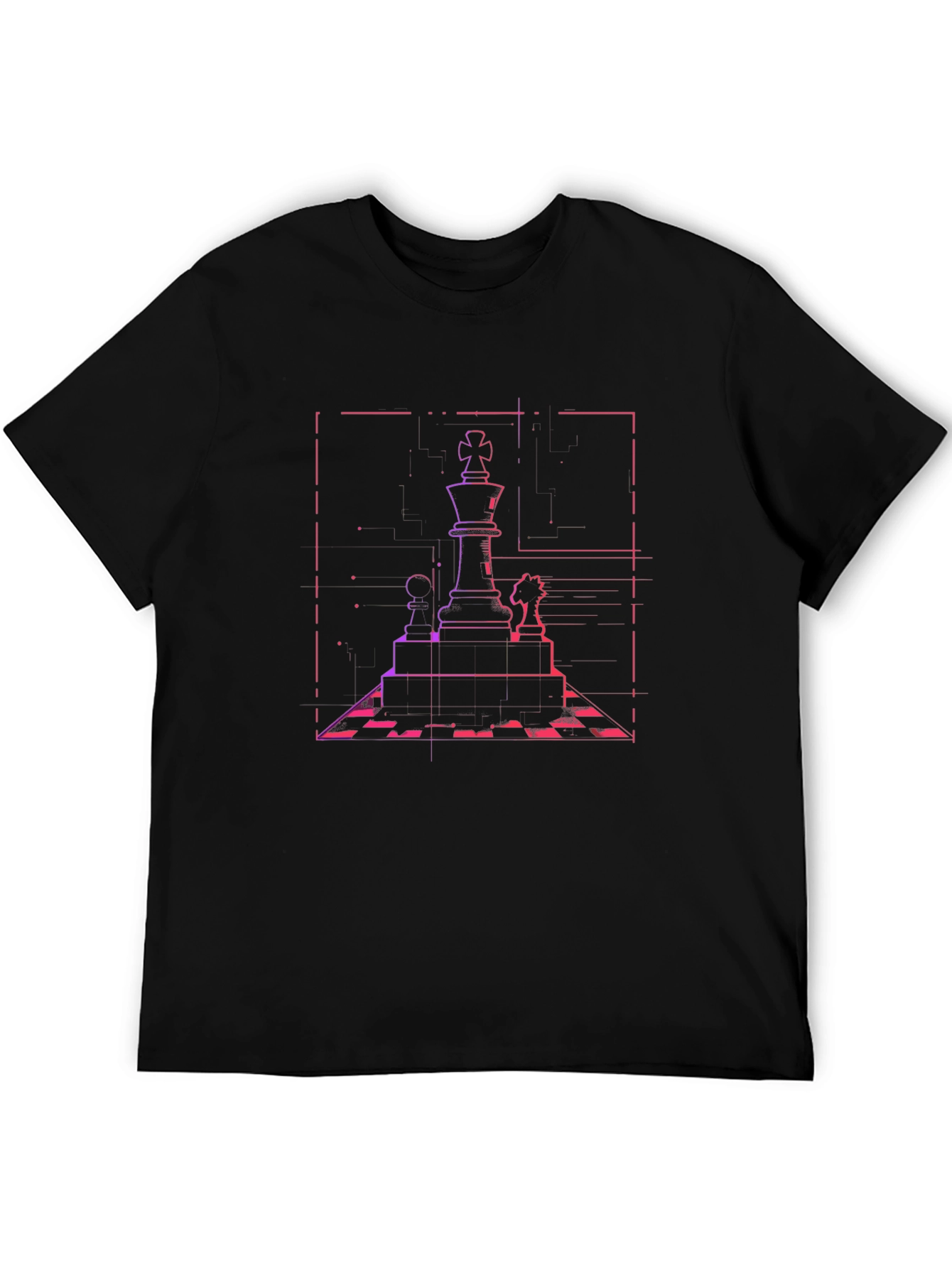 Chess King Graphic Tee - Neon Style