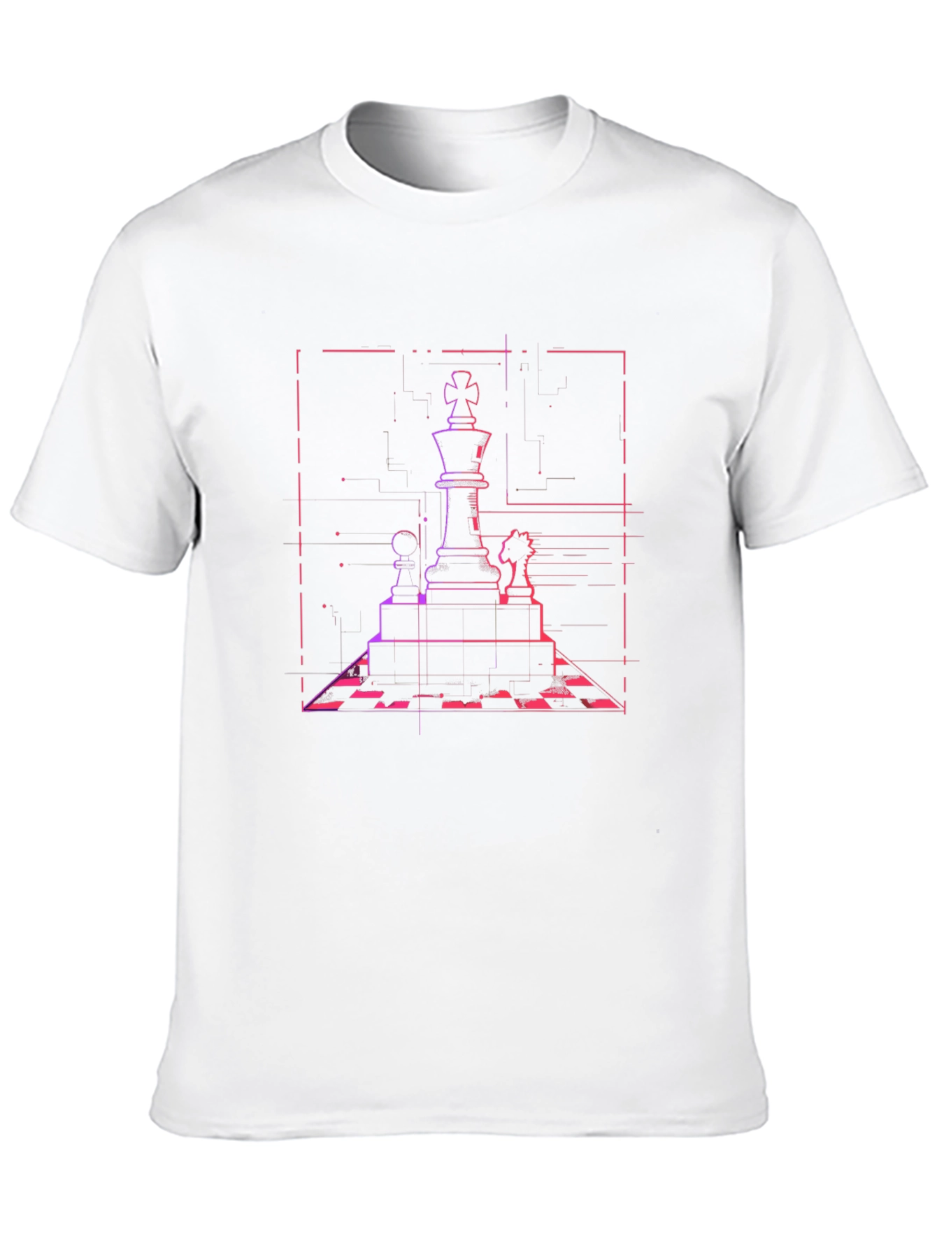 Chess King Graphic Tee - Neon Style