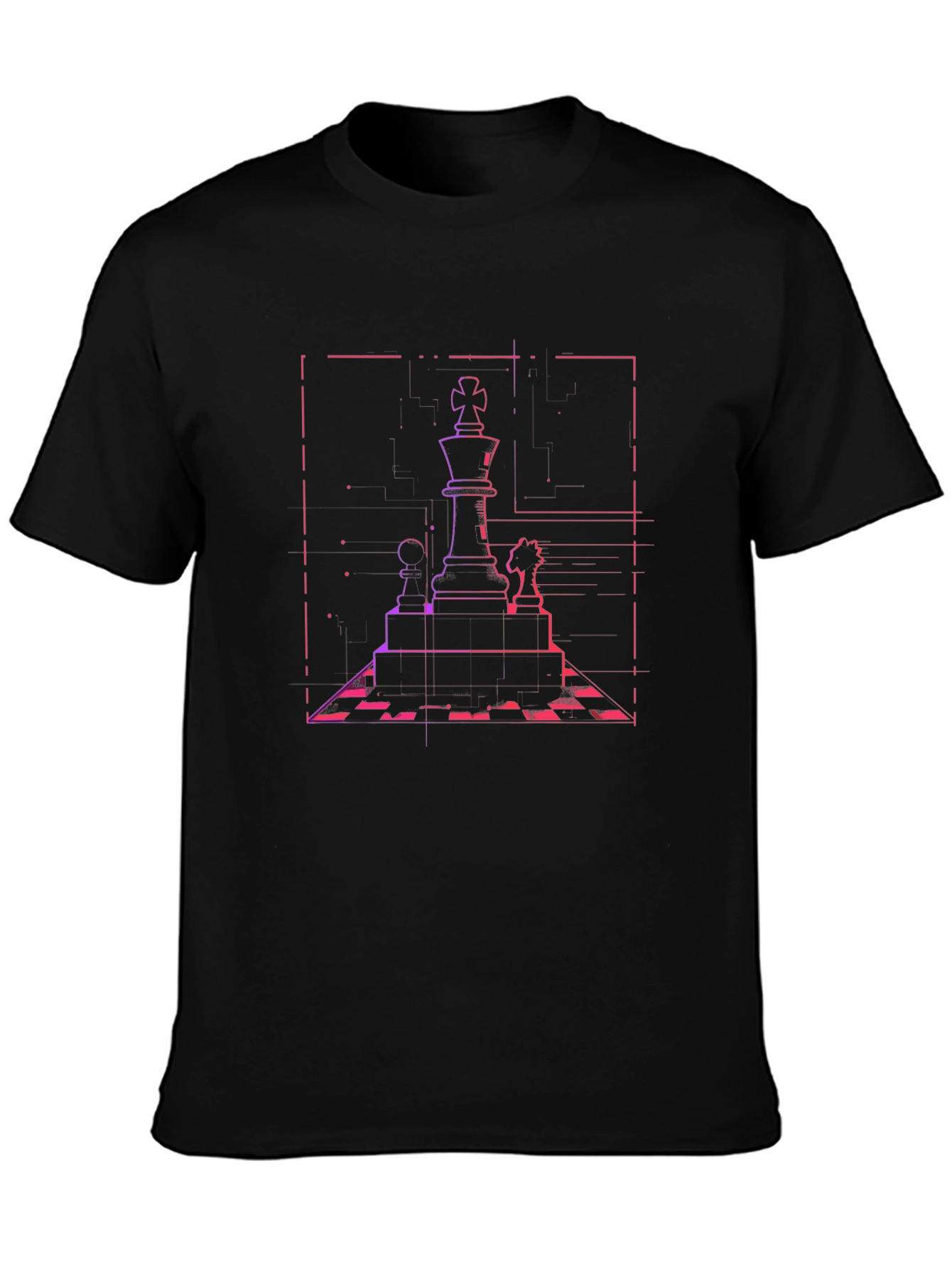 Chess King Graphic Tee - Neon Style