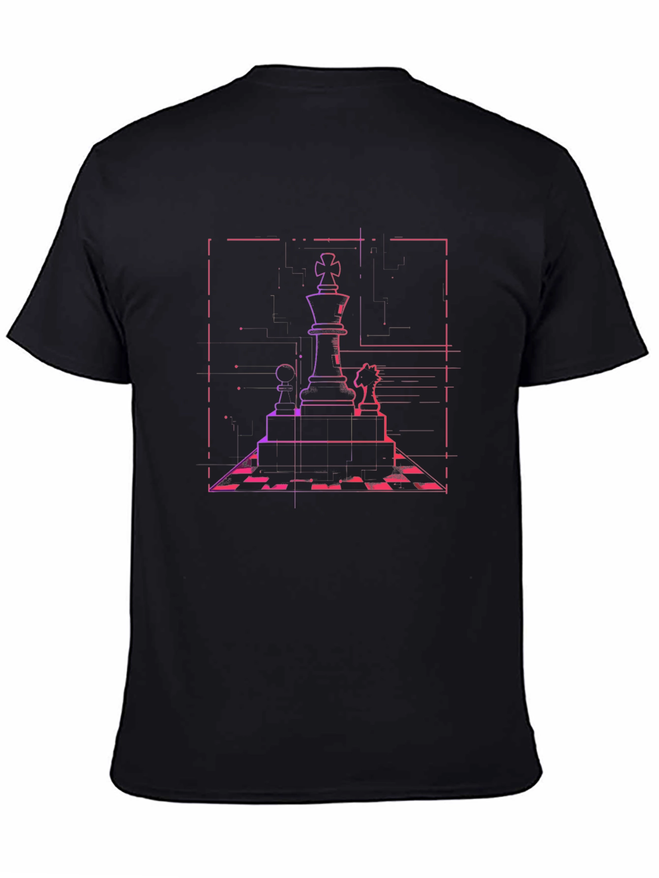 Chess King Graphic Tee - Neon Style
