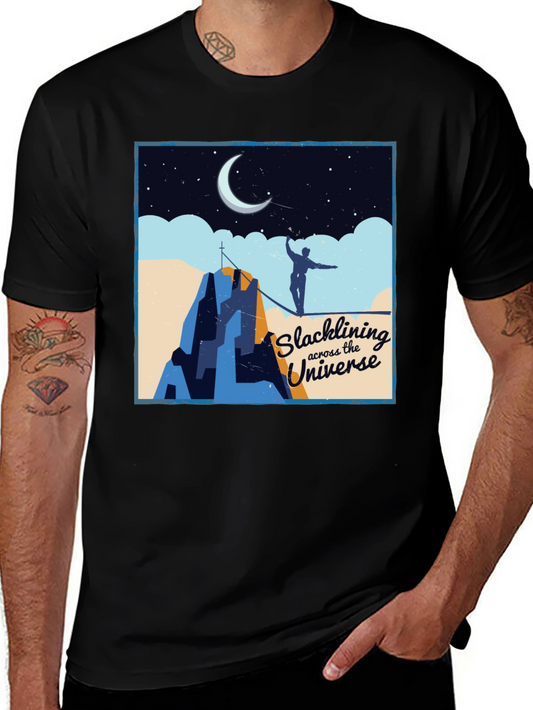 Slacklining Across the Universe Graphic T-Shirt