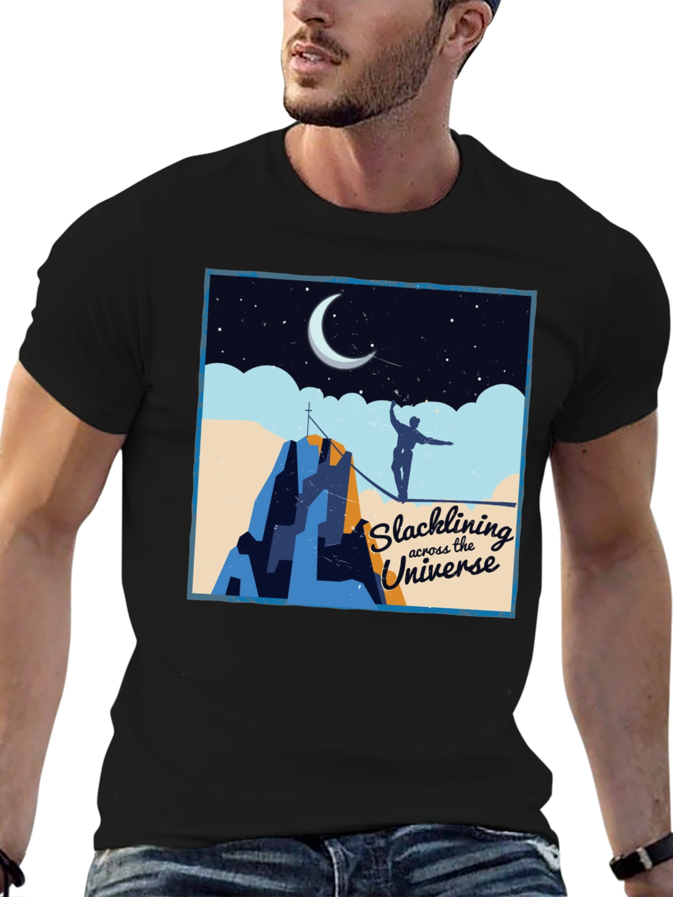Slacklining Across the Universe Graphic T-Shirt
