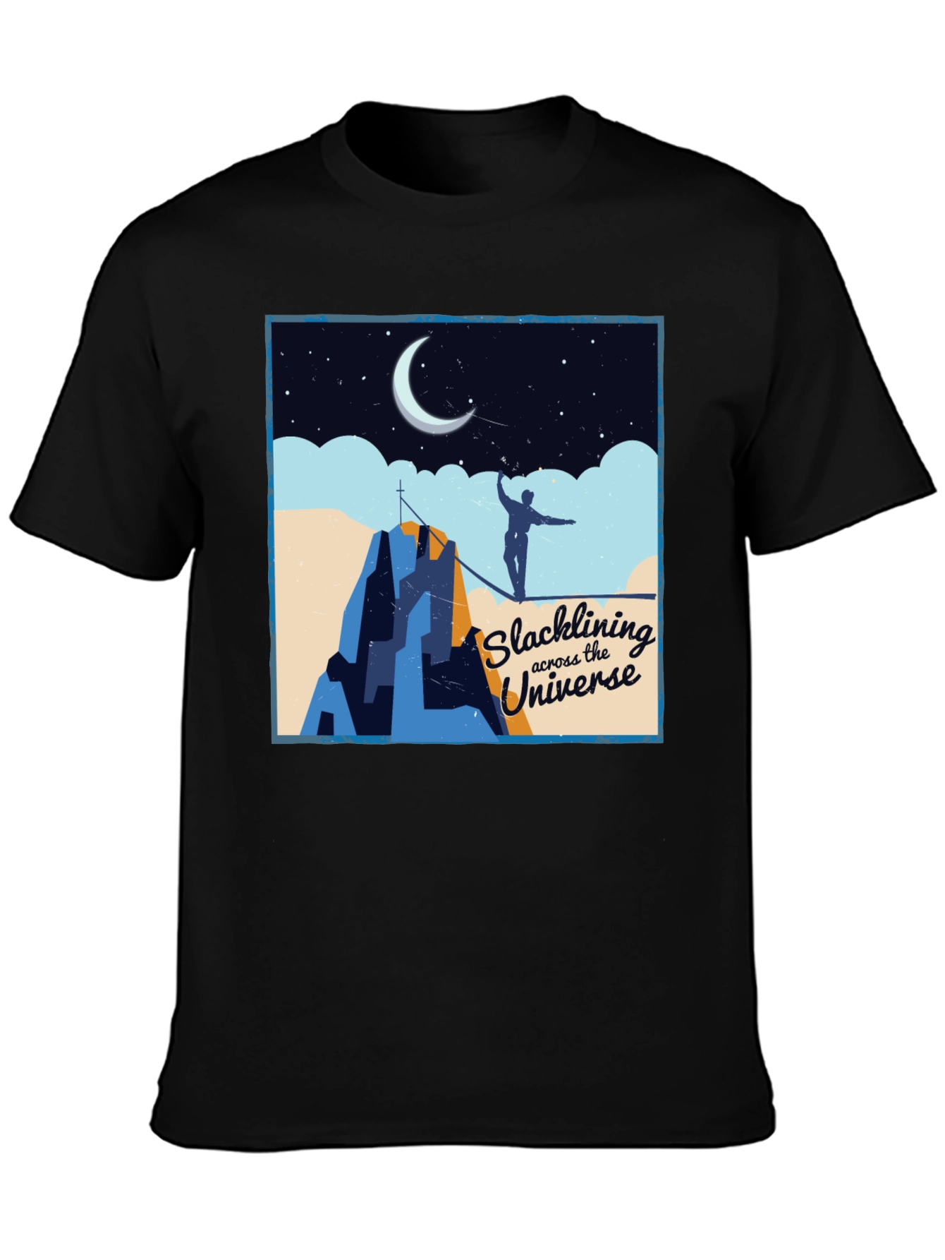 Slacklining Across the Universe Graphic T-Shirt