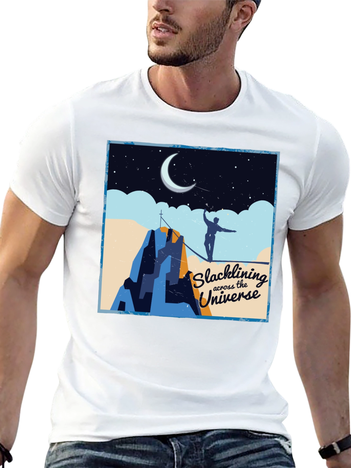 Slacklining Across the Universe Graphic T-Shirt